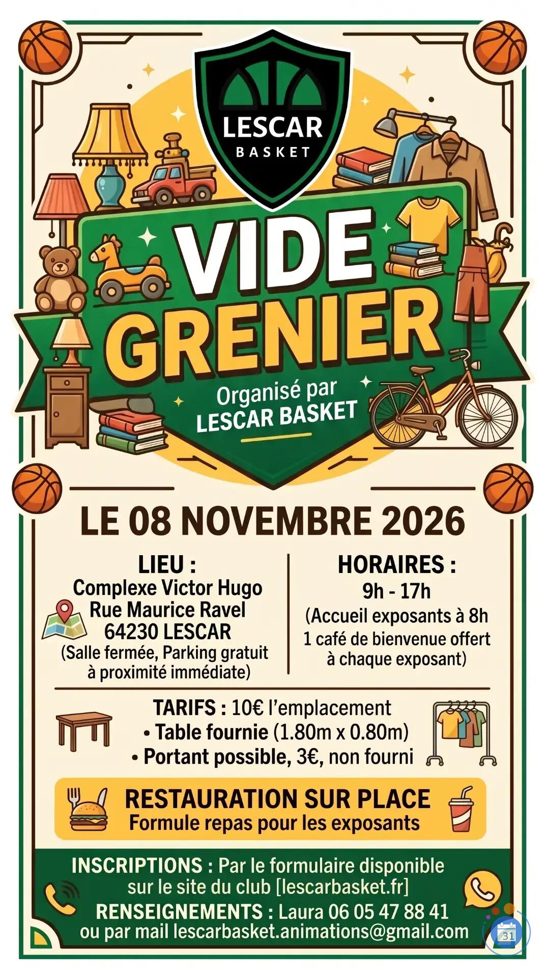 Image Vide Grenier LESCAR BASKET (photo 1)