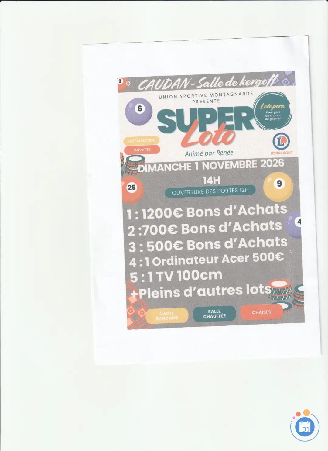 Flyer loto us montagnarde
