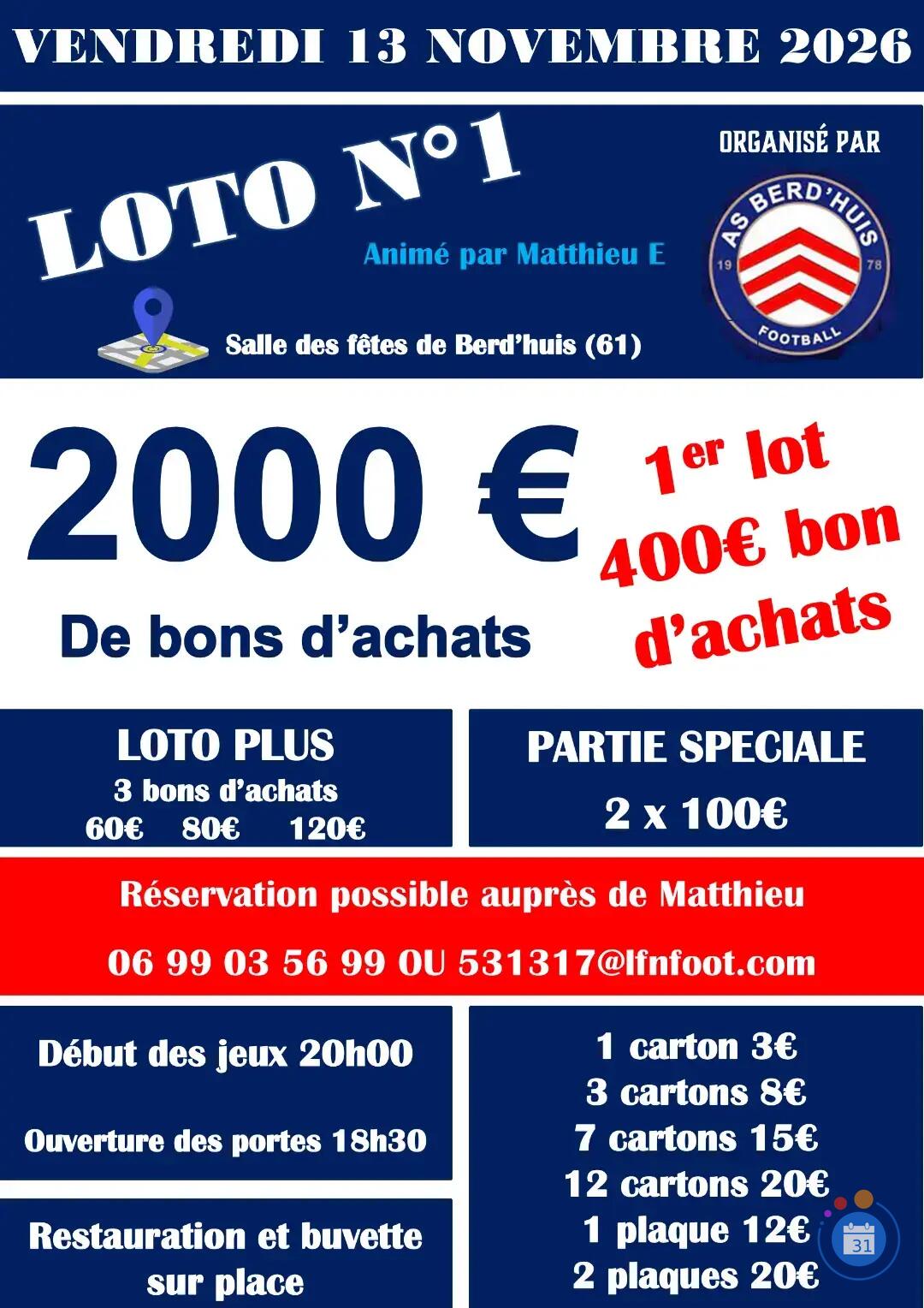 Flyer Loto AS Berd'huis Football