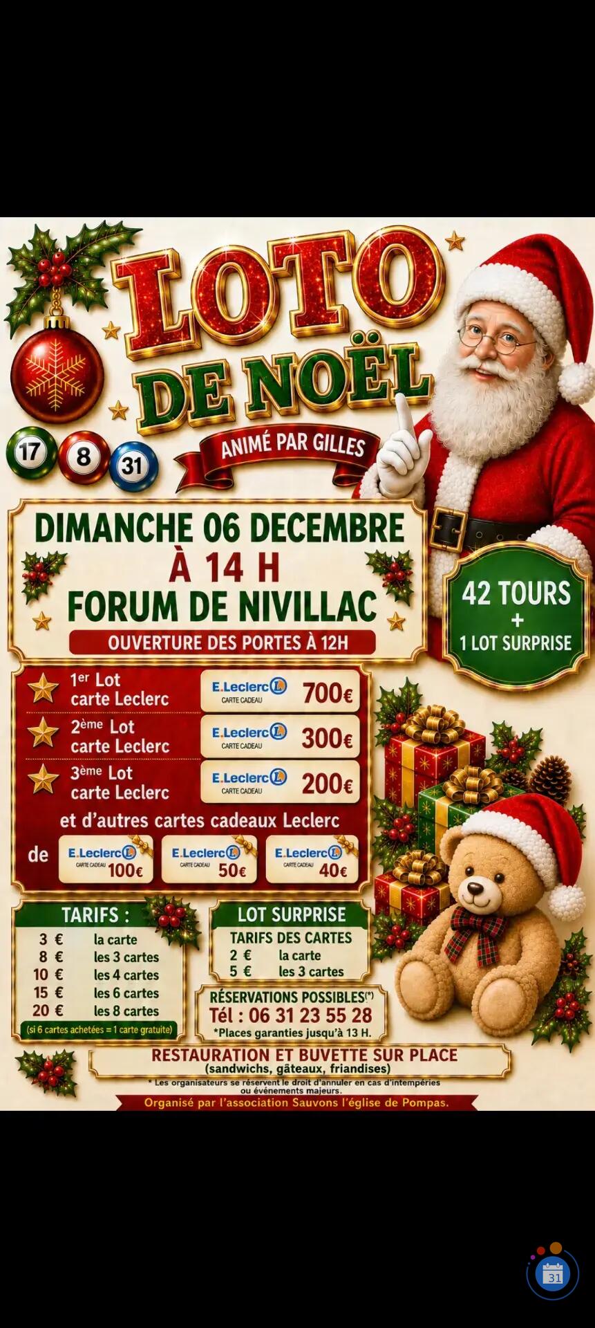 Flyer Loto animé par Gilles