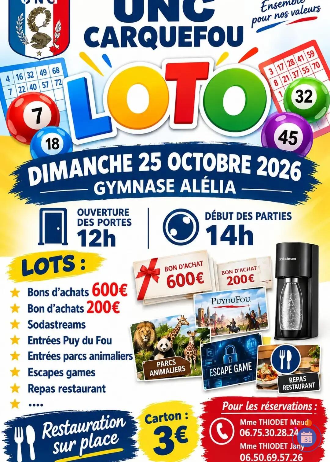 Image LOTO annuel UNC Carquefou (photo 1)