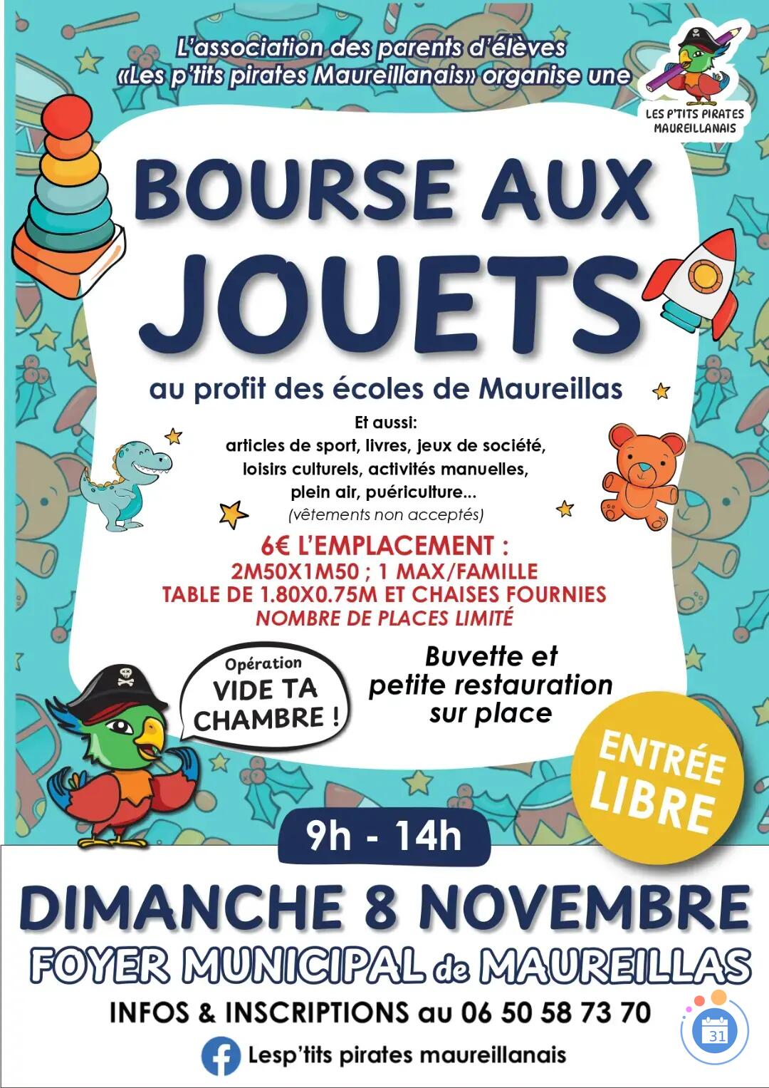 Image BOURSE AUX JOUETS AU PROFIT DES ECOLES DE MAUREILLAS (photo 1)