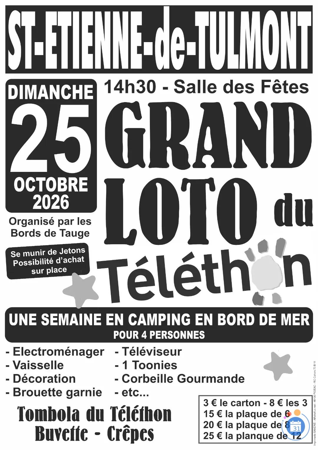 Flyer Grand loto du telethon
