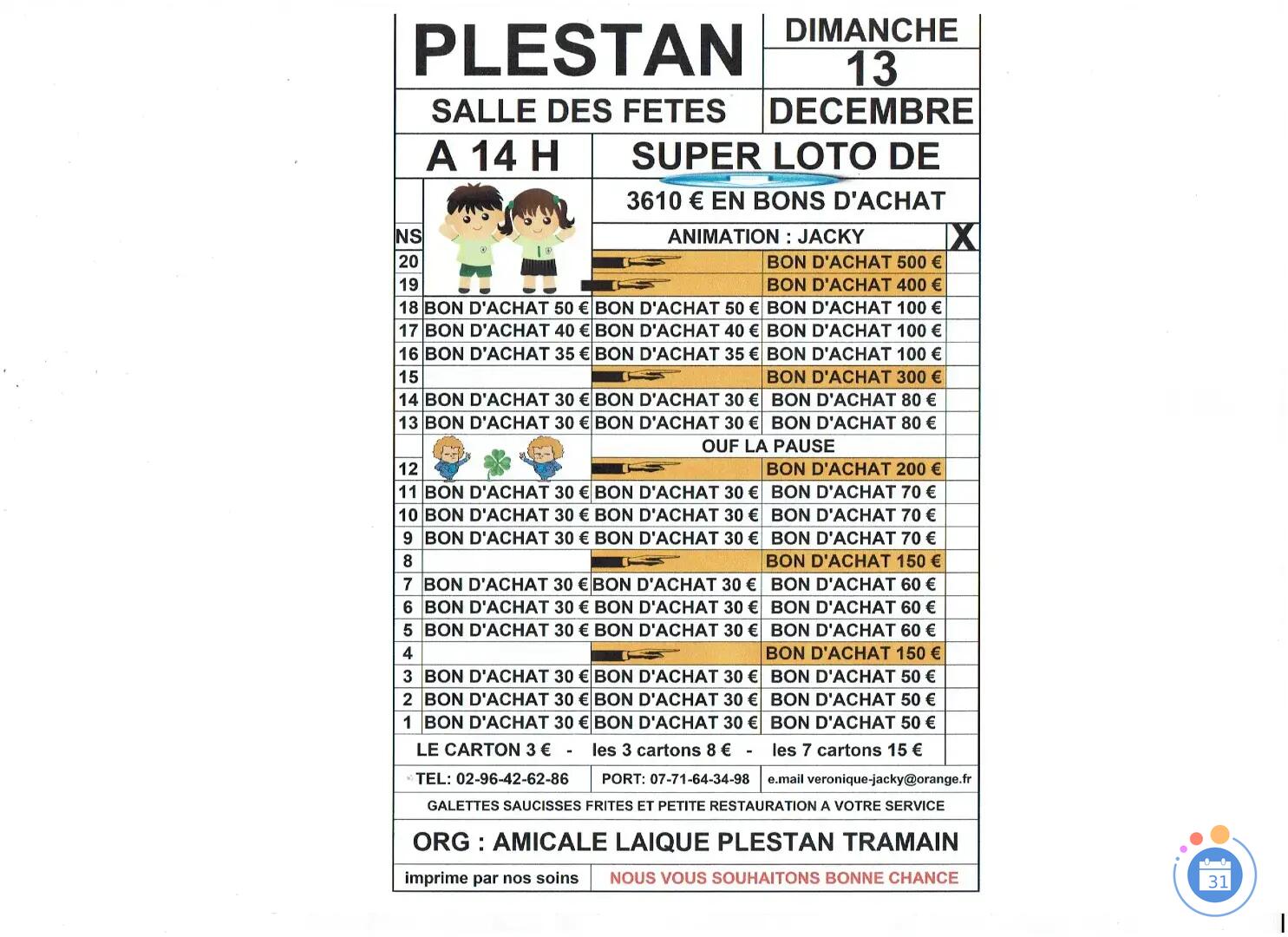 Flyer Loto dote de 3610€ anime par jacky