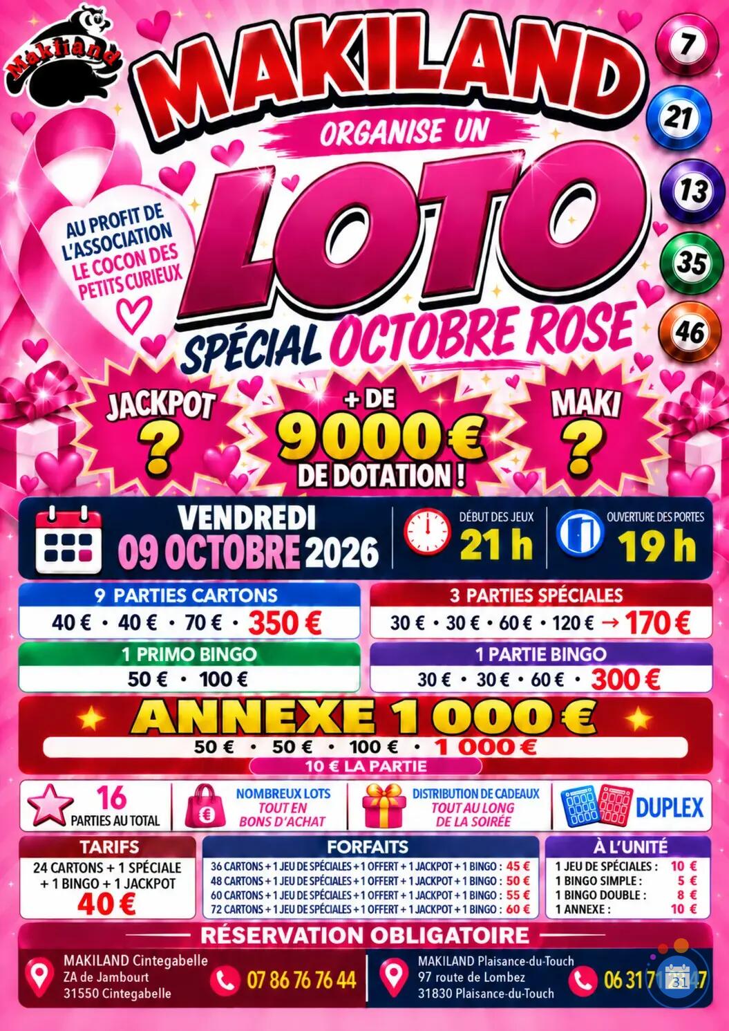 Flyer Super loto octobre rose