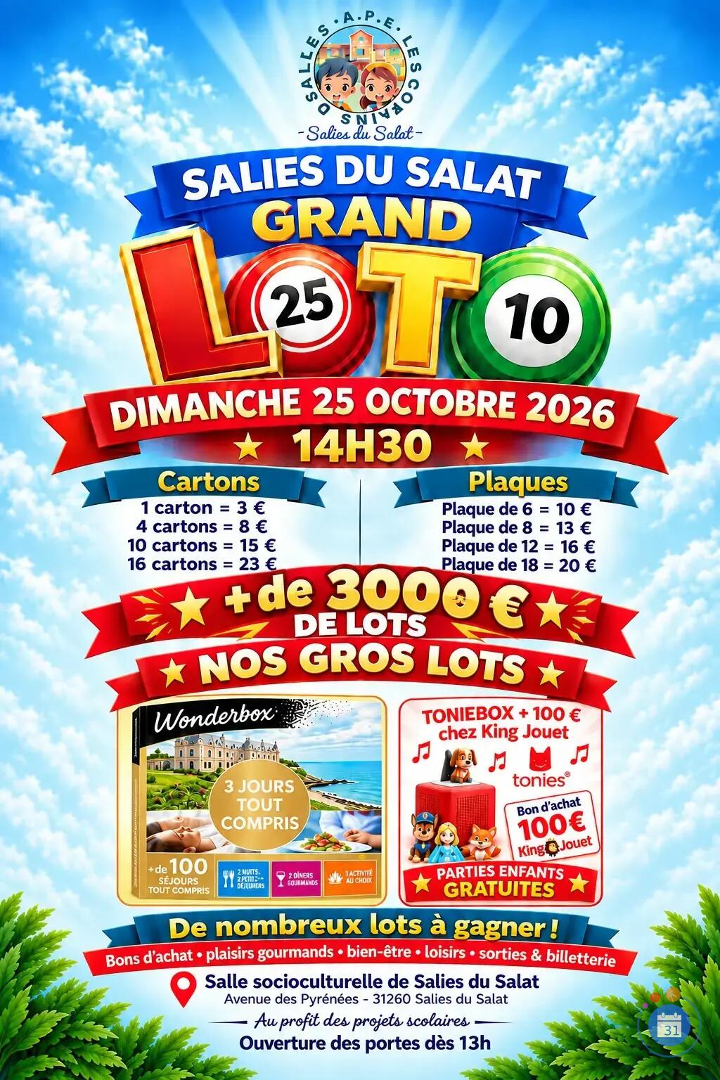 Flyer Loto des Ecoles de Salies du Salat