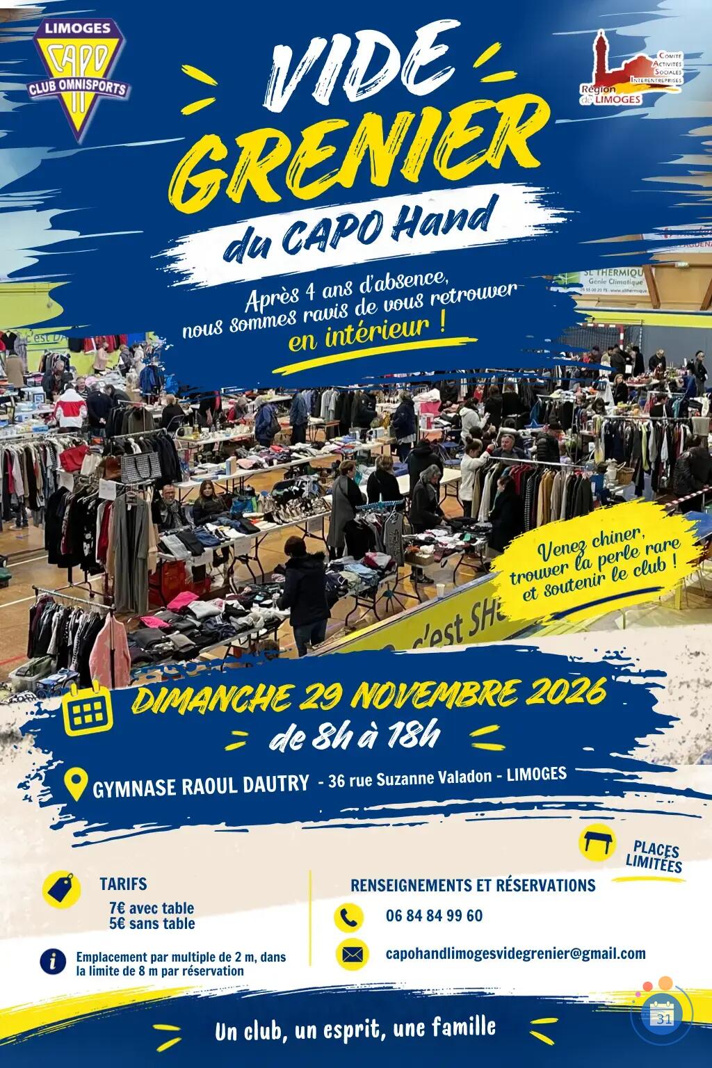 Image Vide Grenier du CAPO Limoges Handball (photo 1)