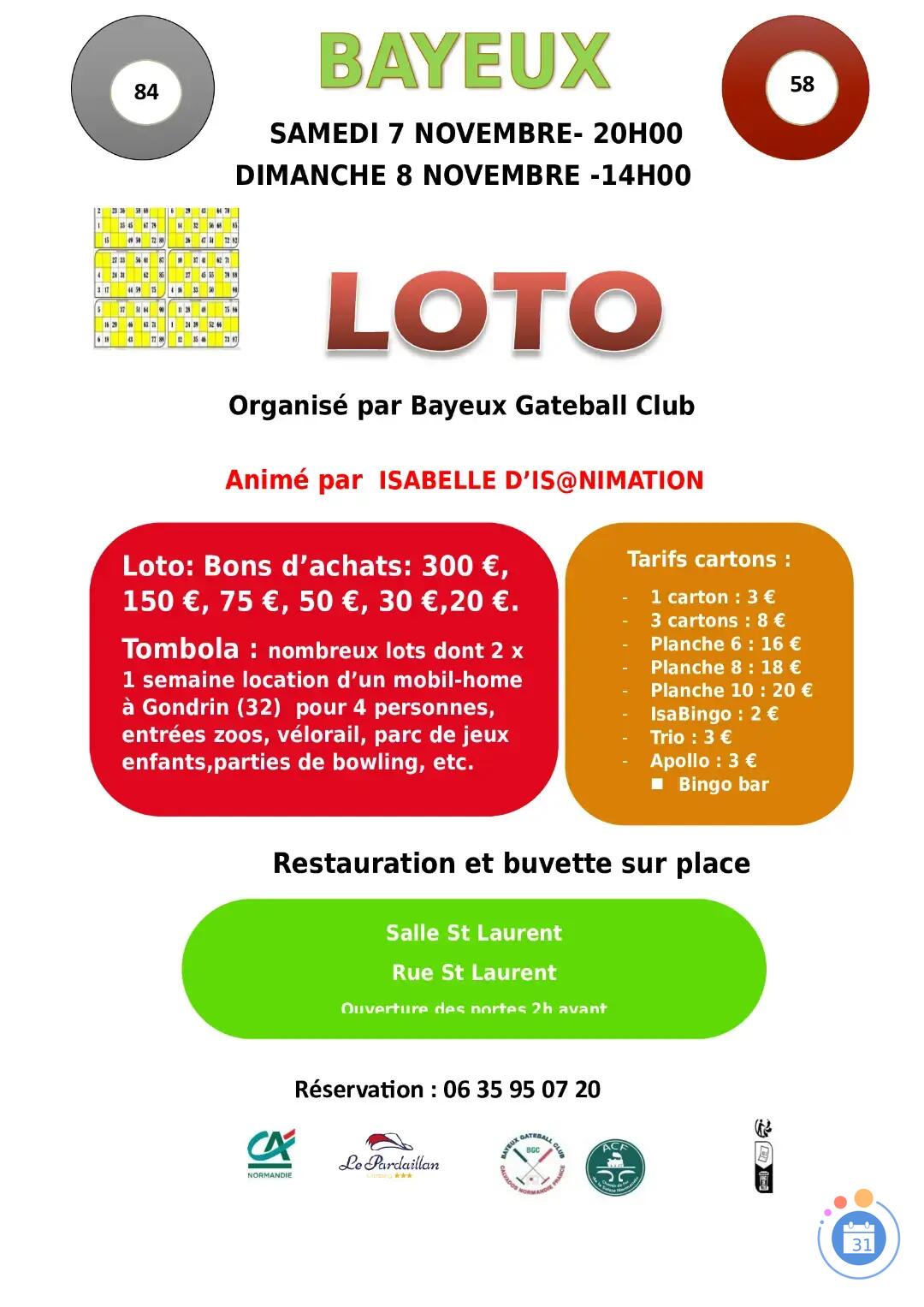 Flyer Loto animé par Isabelle - ISANIMATION