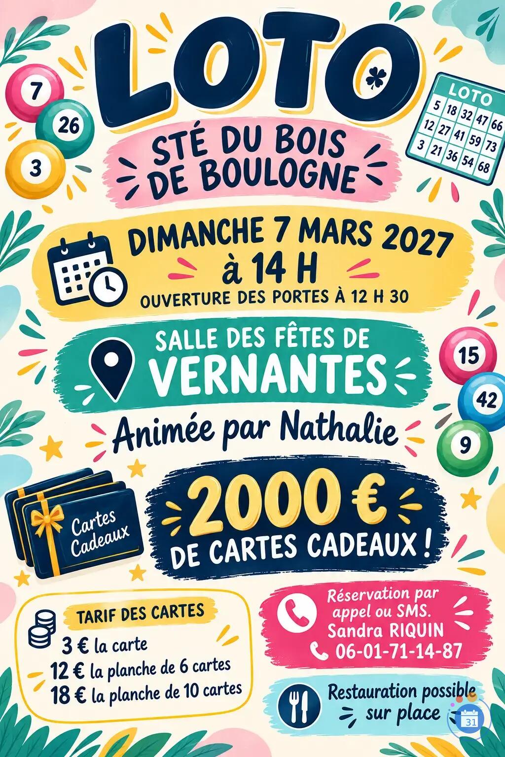 Image Loto de la sté du bois de Boulogne animé par Nathalie (photo 1)
