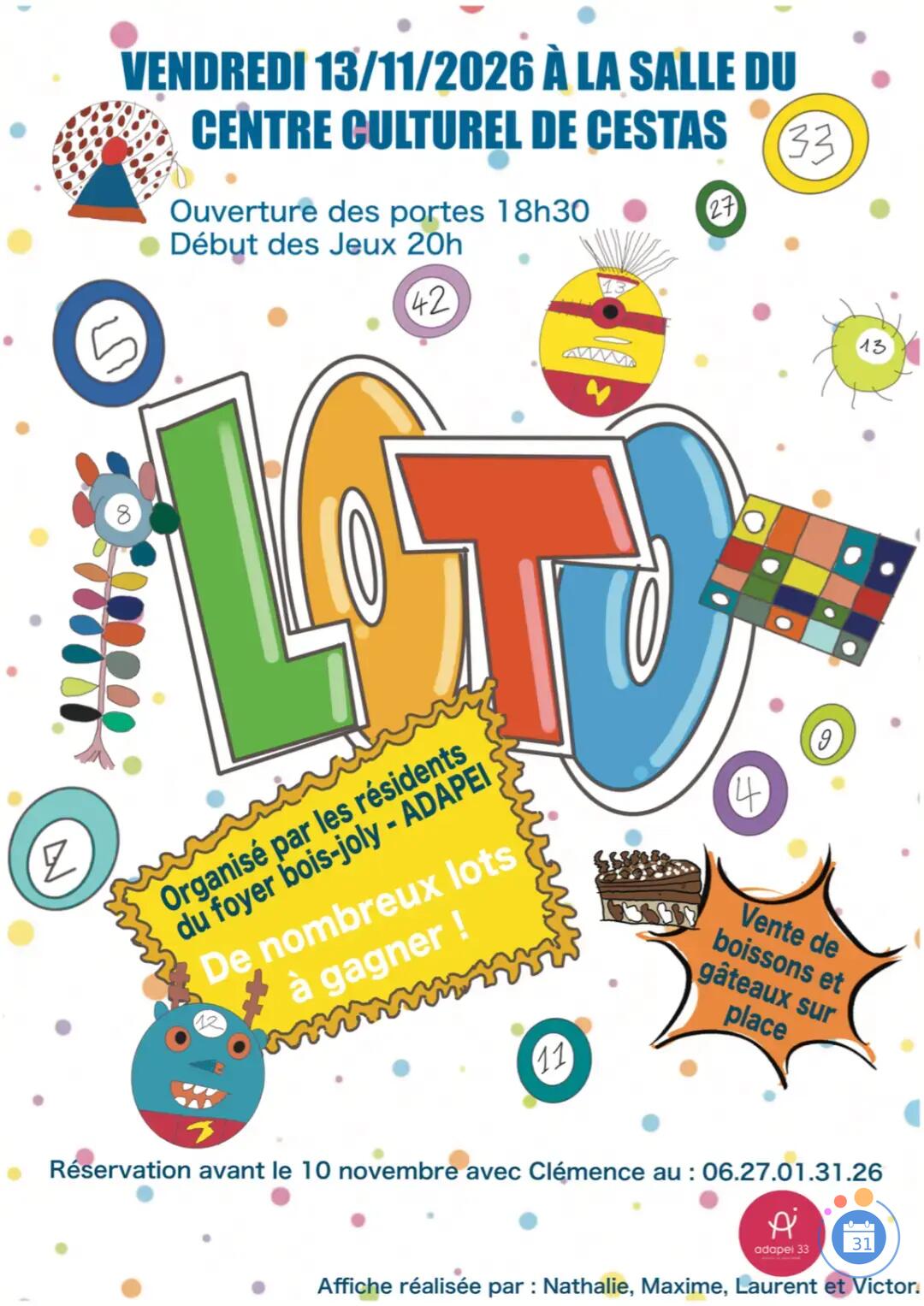Flyer Loto solidaire des résidents de bois Joly