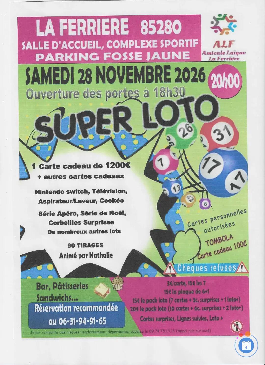 Flyer Super loto anime nathalie