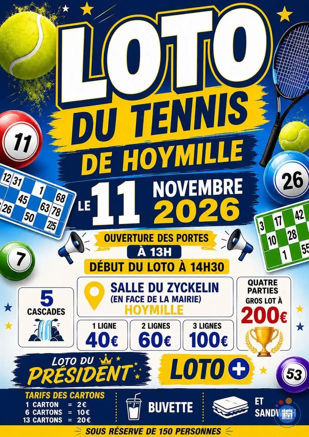 Flyer Loto du tennis de Hoymille