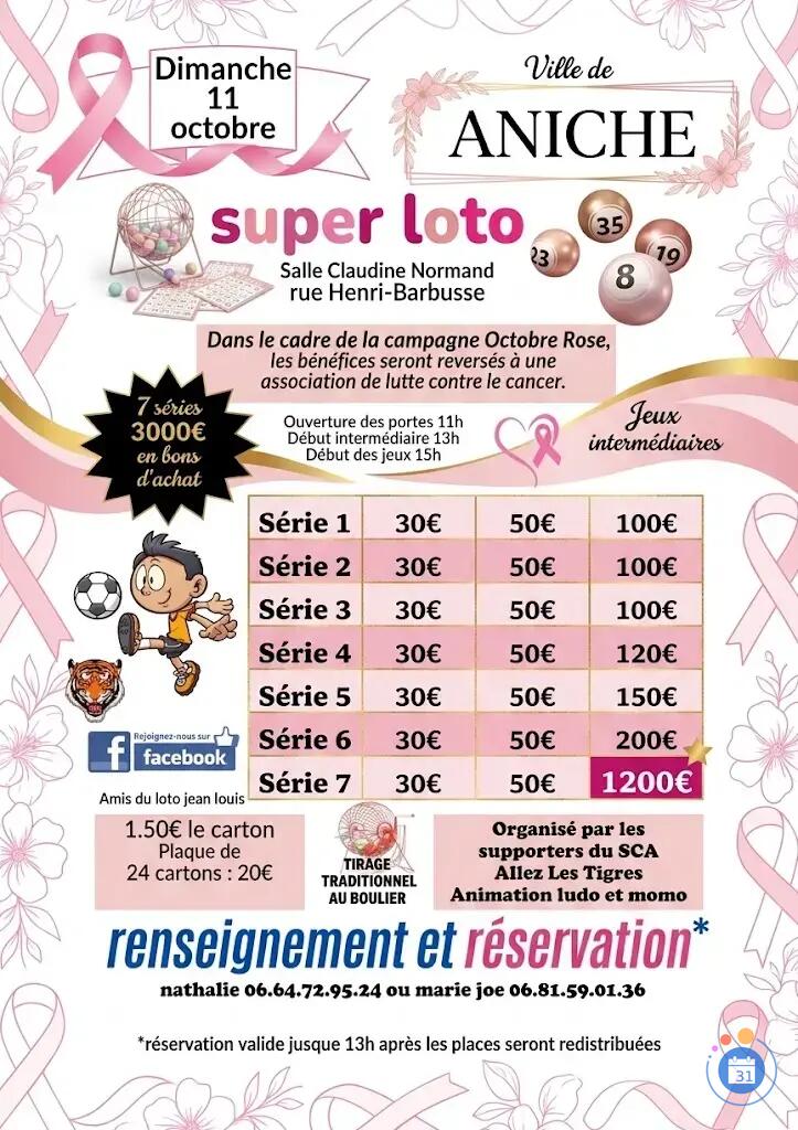 Flyer super loto octobre rose supporters du sca