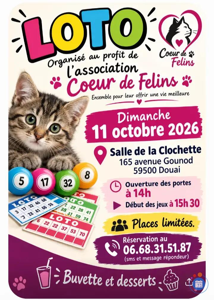 Flyer Loto association Coeur de Felins