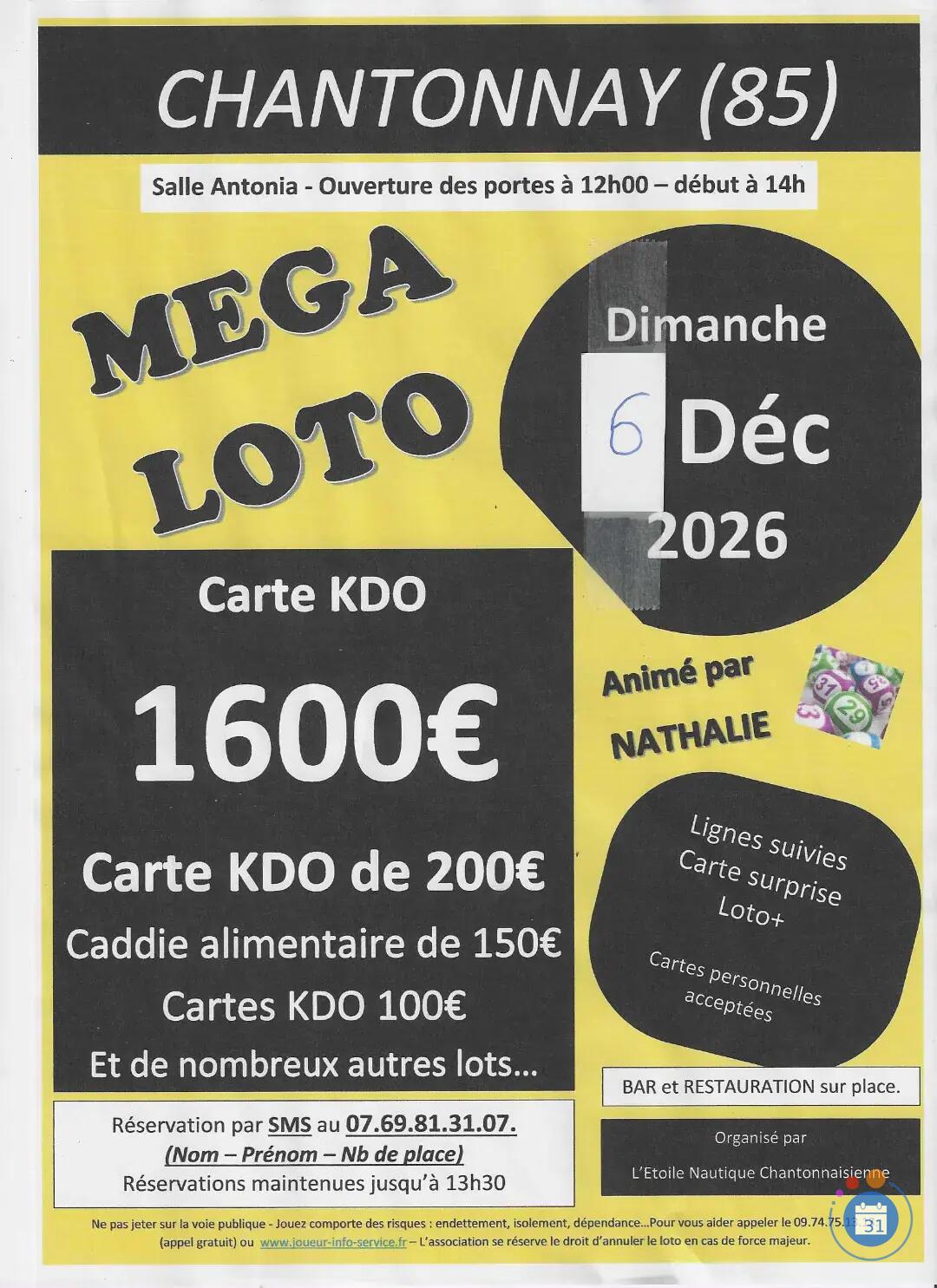 Flyer Mega loto anime par nathalie