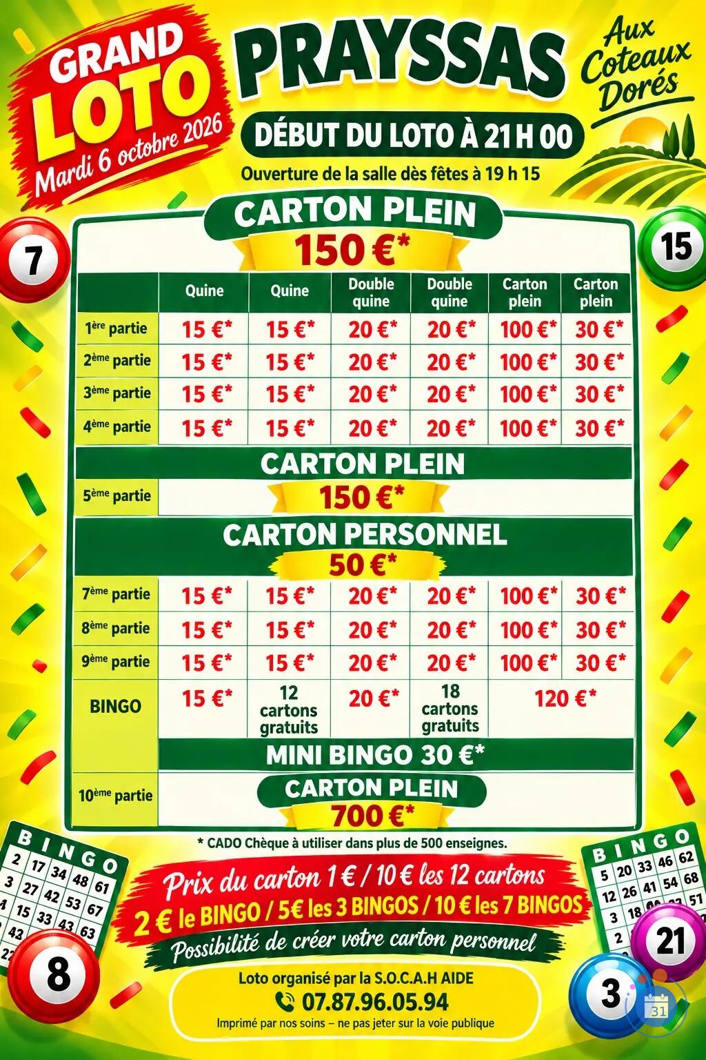 Flyer Loto de la socah aide
