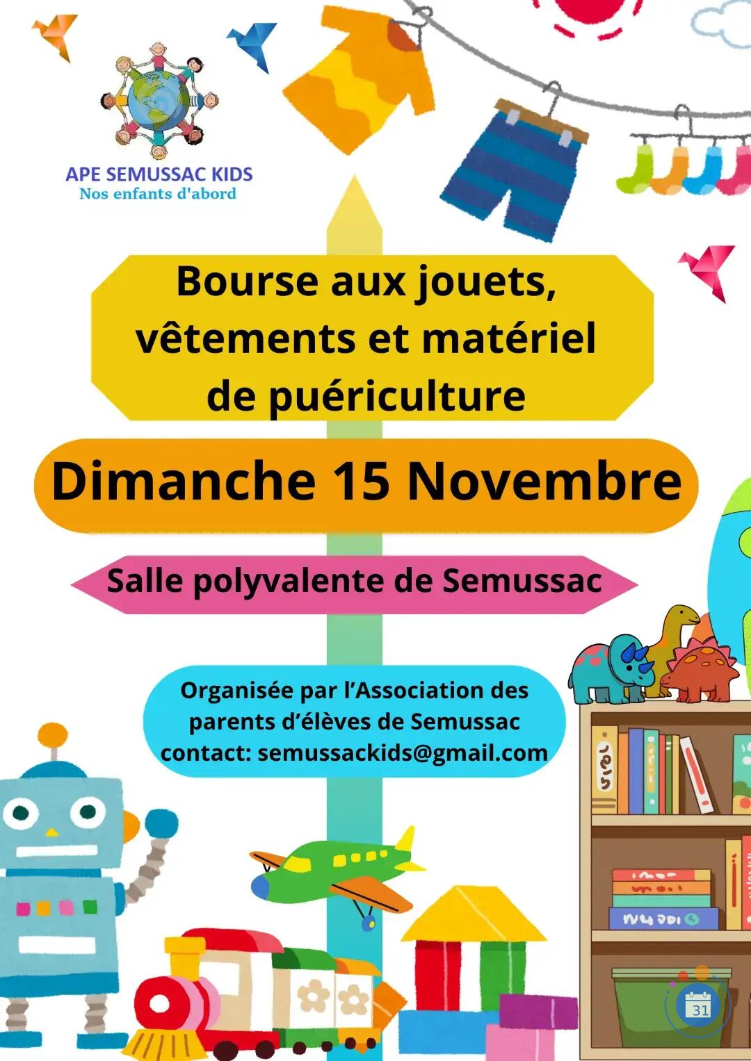 Image BOURSE AUX JOUETS, VETEMENTS ET PUERICULTURE (photo 1)