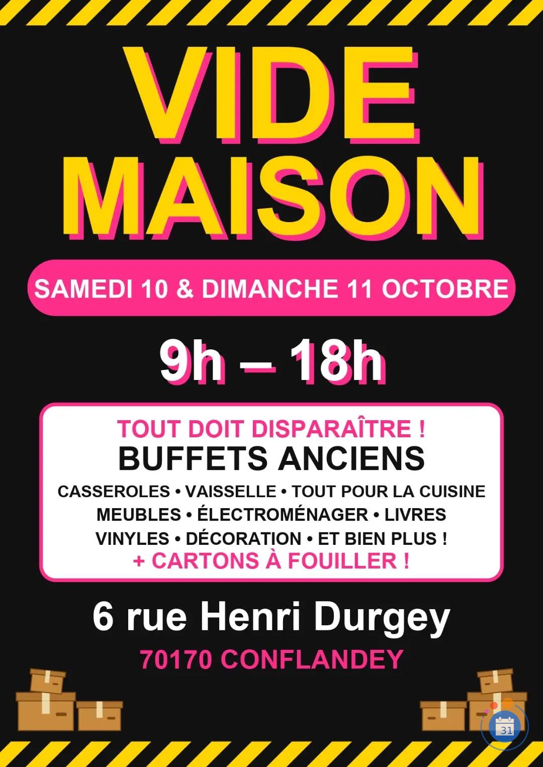 Image Grand vide maison à Conflandey – 10 et 11 octobre (photo 2)