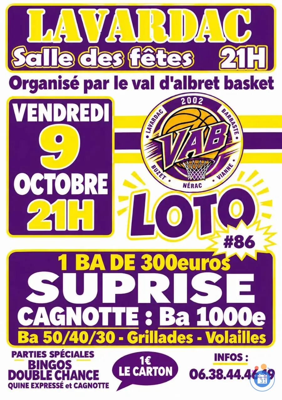 Flyer 21h loto val d'Albret basket