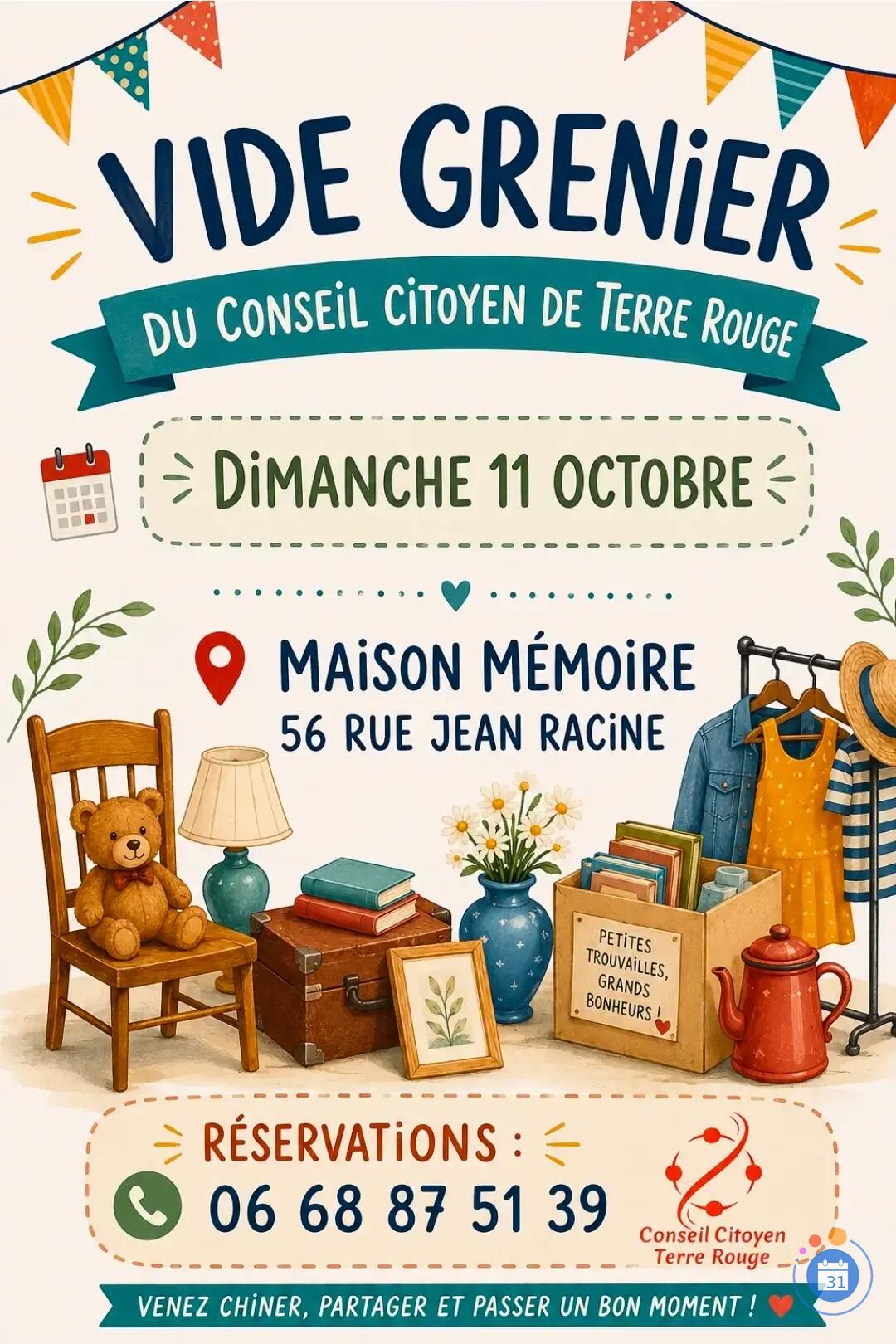 Image Vide grenier du Conseil Citoyen de terre rouge (photo 1)