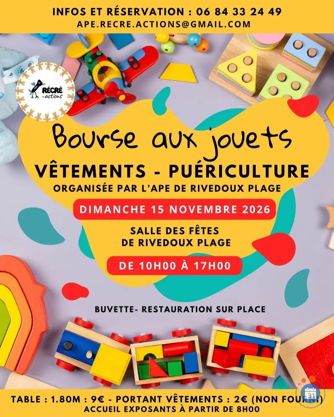 Image Bourse aux jouet de l'APE de Rivedoux Plage (photo 1)