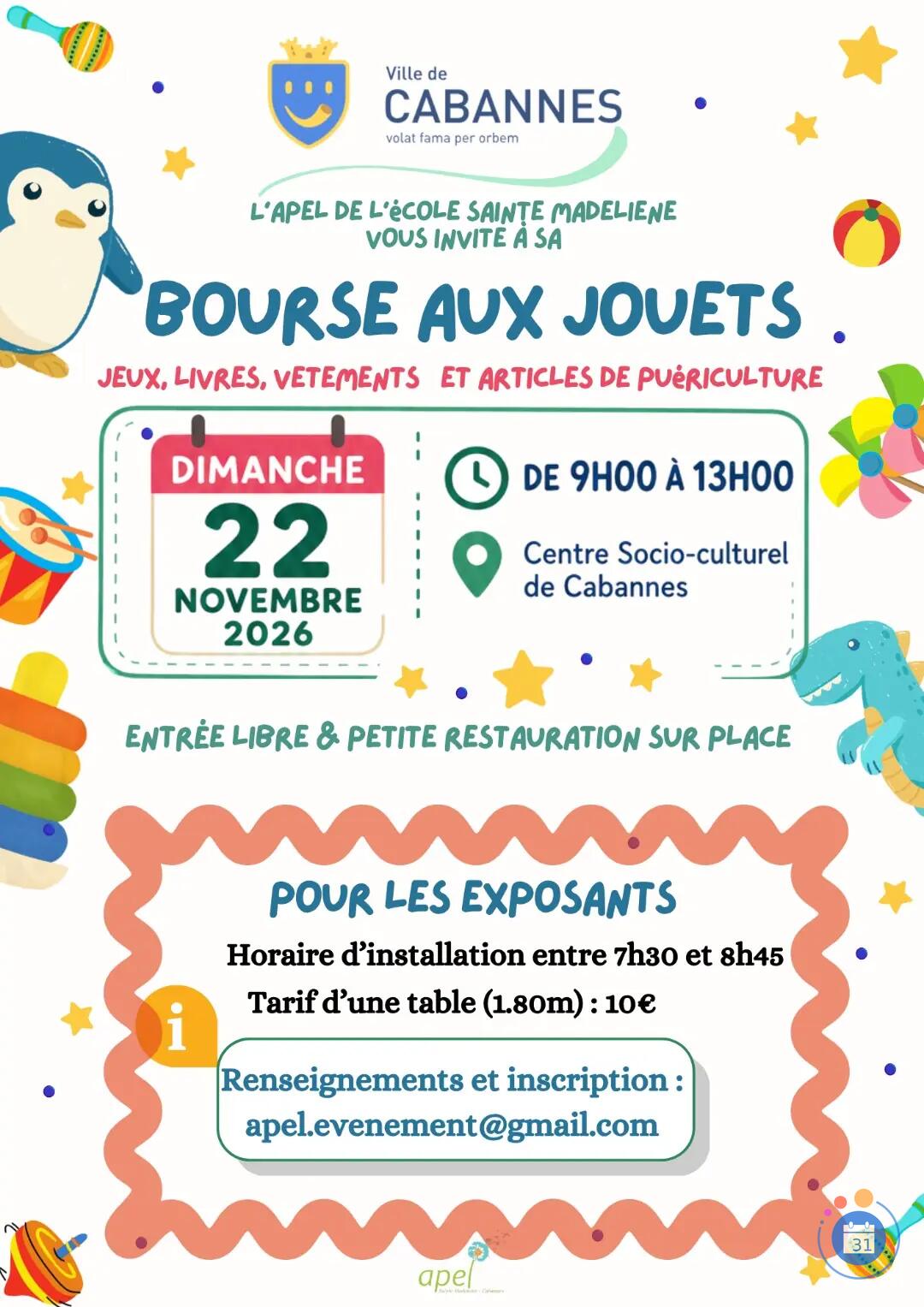 Image Bourse aux jouets - Cabannes (photo 1)