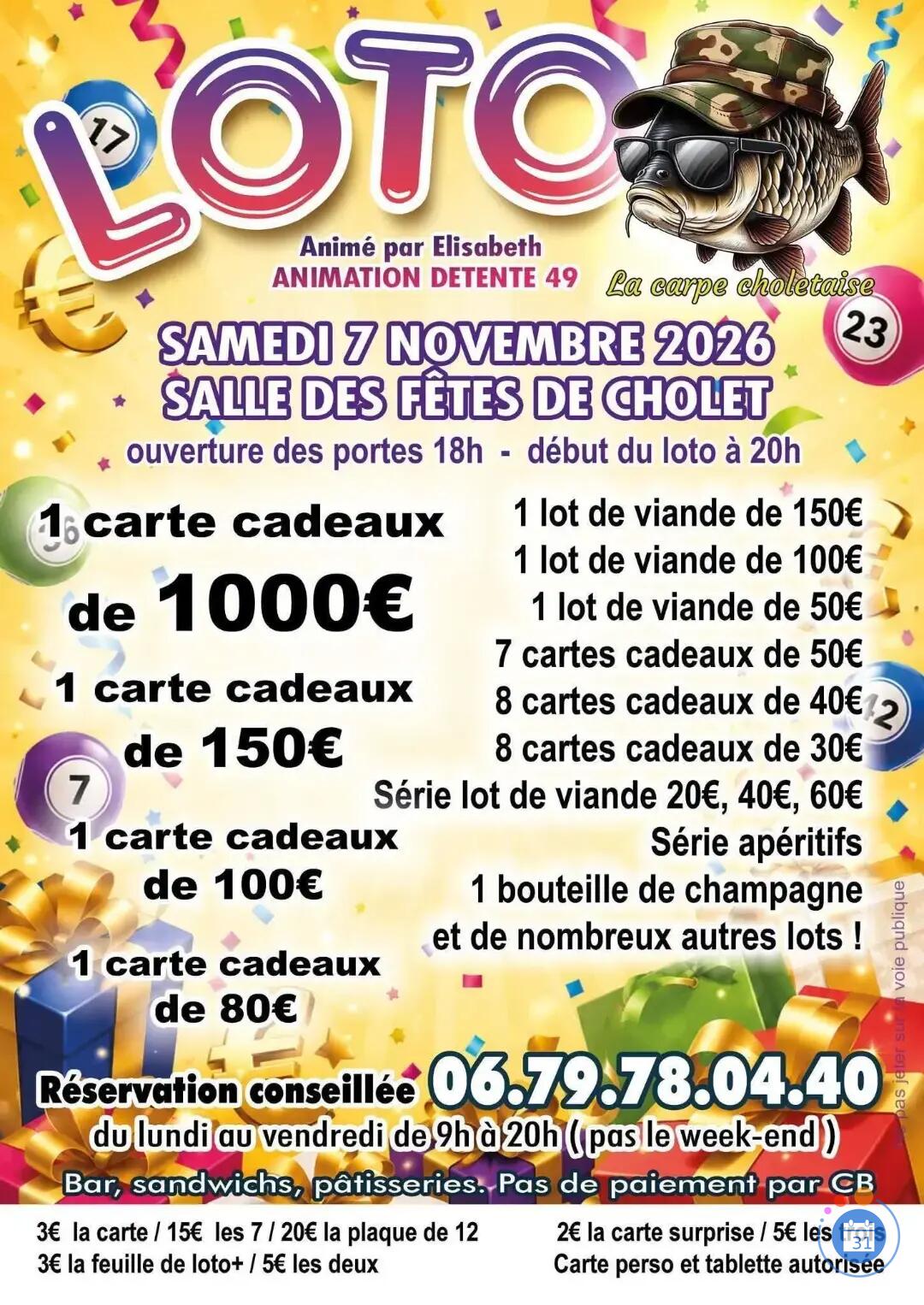 Image Mēga loto de la carpe choletaise (photo 1)