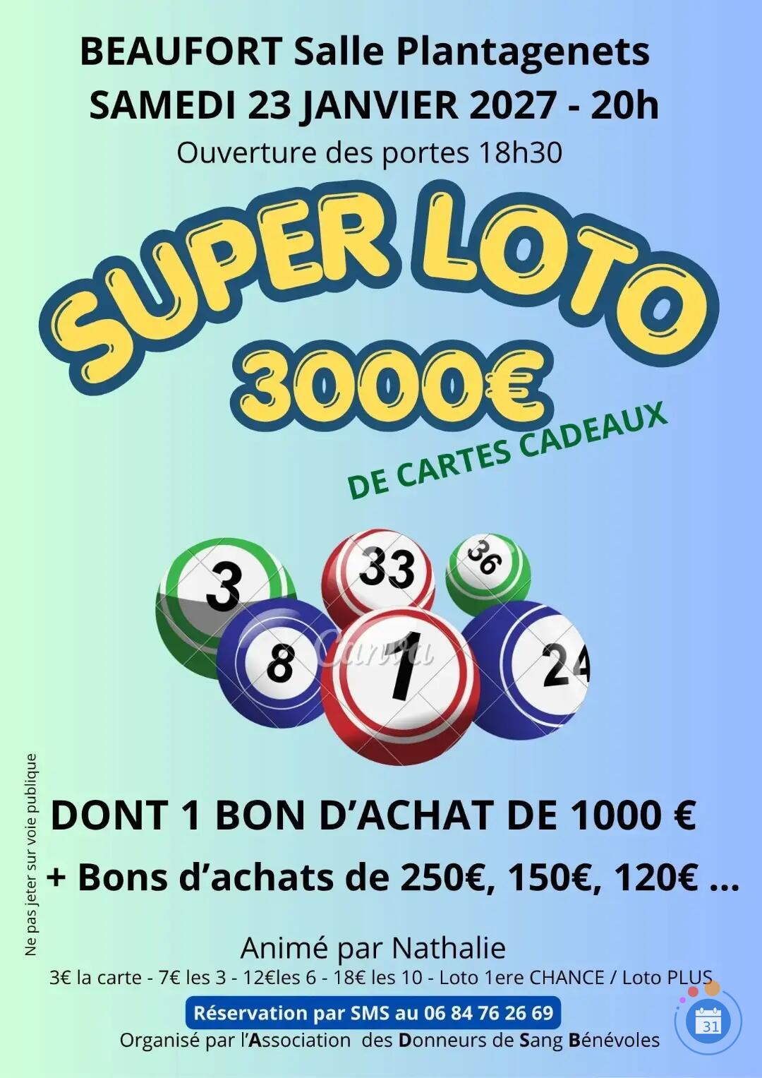 Image Super loto associations les donneurs de sang bénévoles animé par Nathalie G (photo 1)