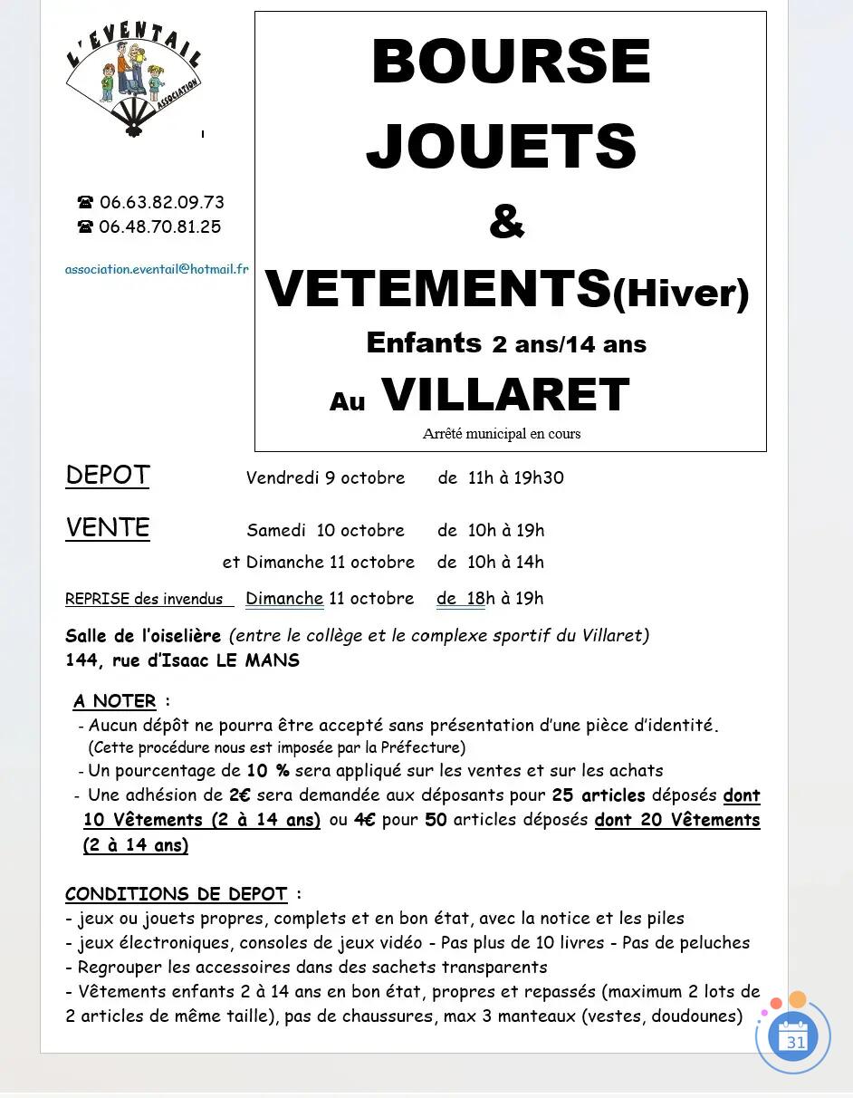 Image Bourse aux jouets et vêtements enfants de 2 à 14 ans au Villaret (photo 4)