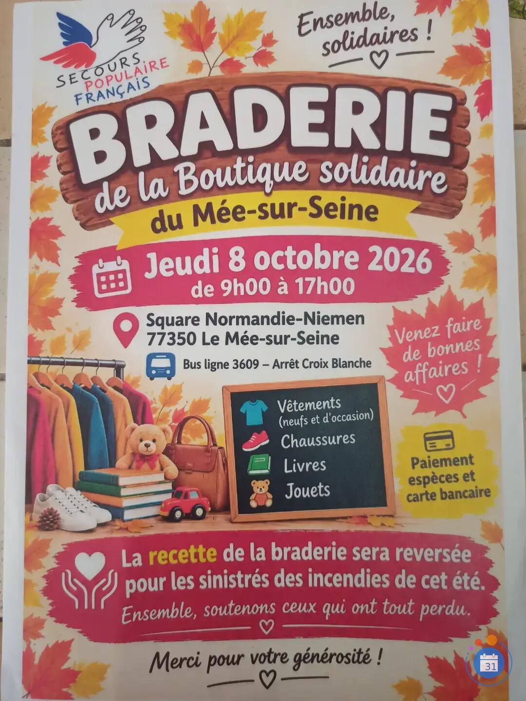 Image Braderie du secours populaire du mee sur seine (photo 1)