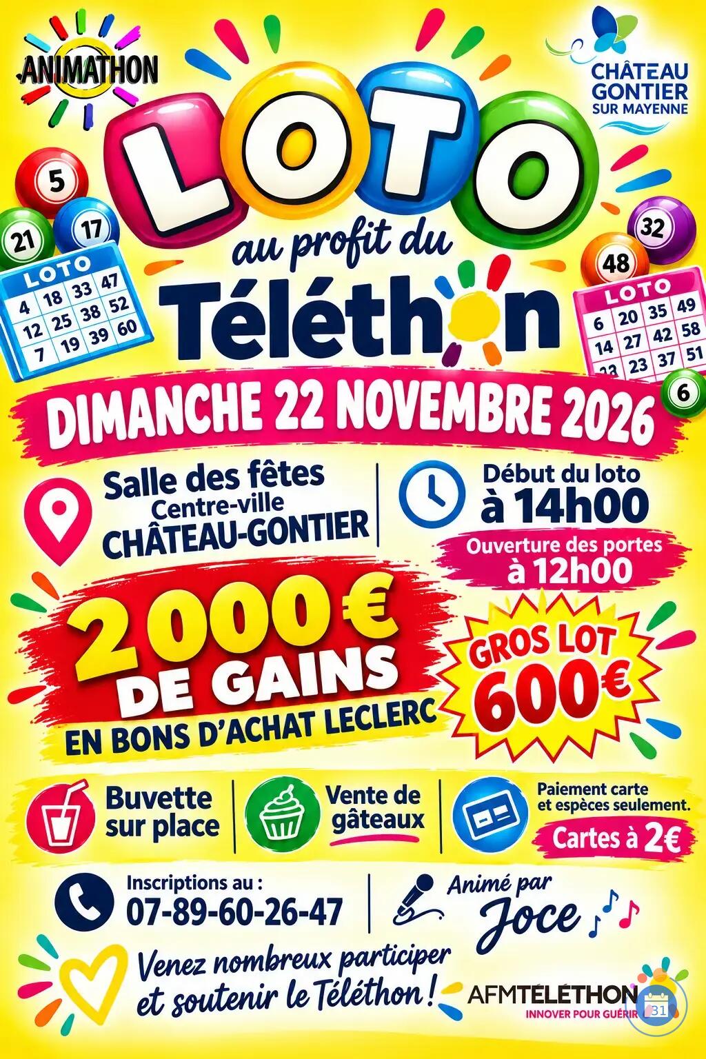 Image LOTO AU PROFIT DU TELETHON organisé par ANIMATHON (photo 1)