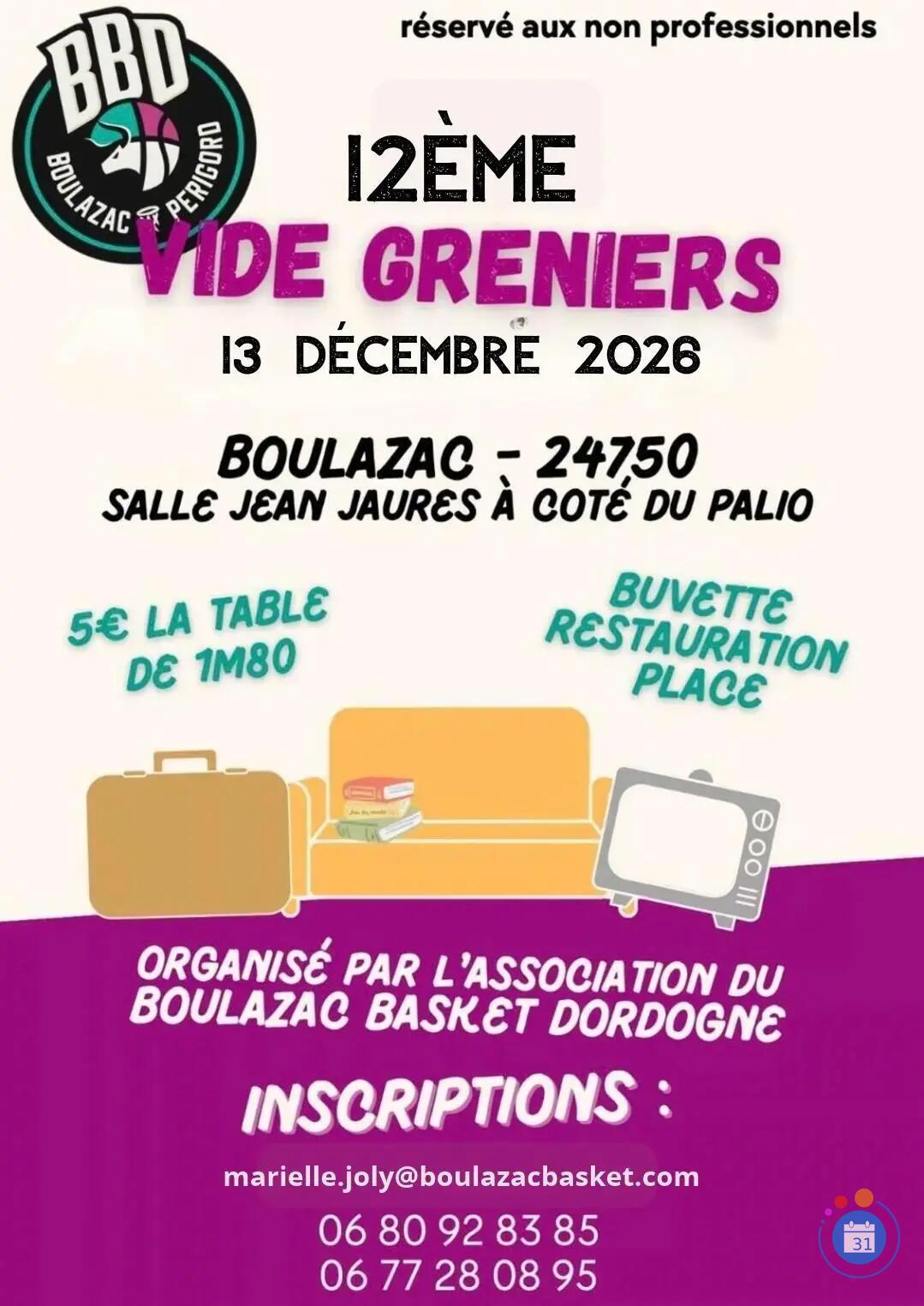 Image vide grenier Boulazac basket Dordogne association (photo 1)