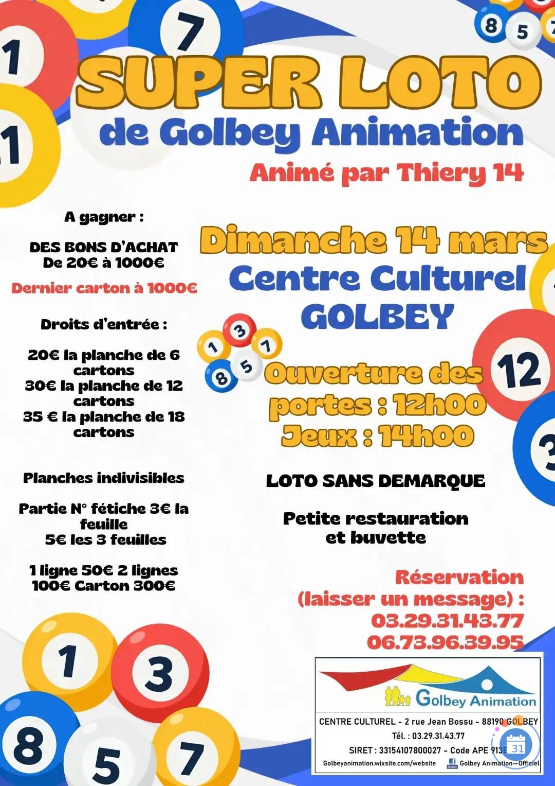 Image SUPER LOTO de Golbey Animation (photo 1)