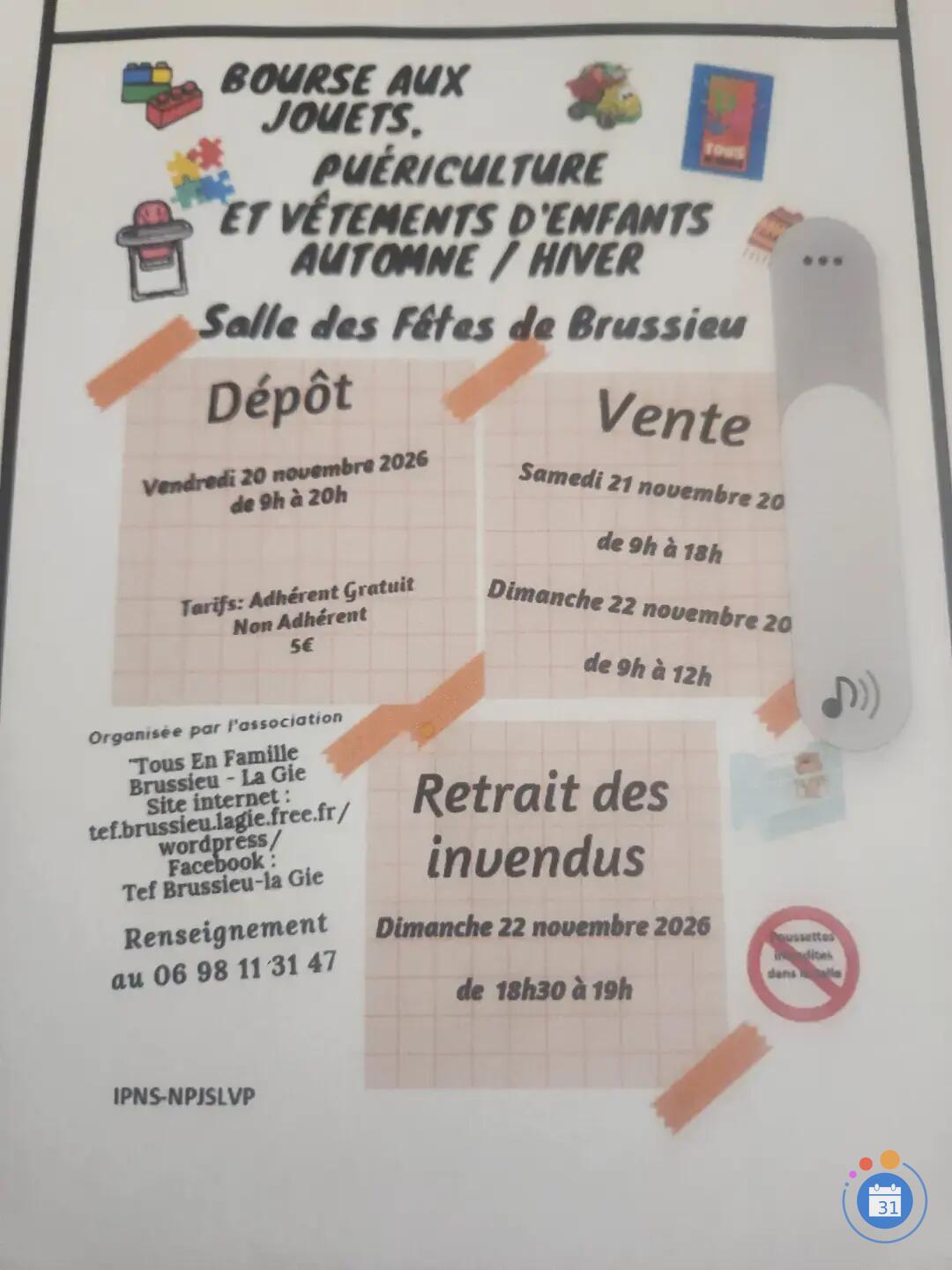 Image Bourse aux jouets puériculture et vêtements enfants auutomne/hiver (photo 1)