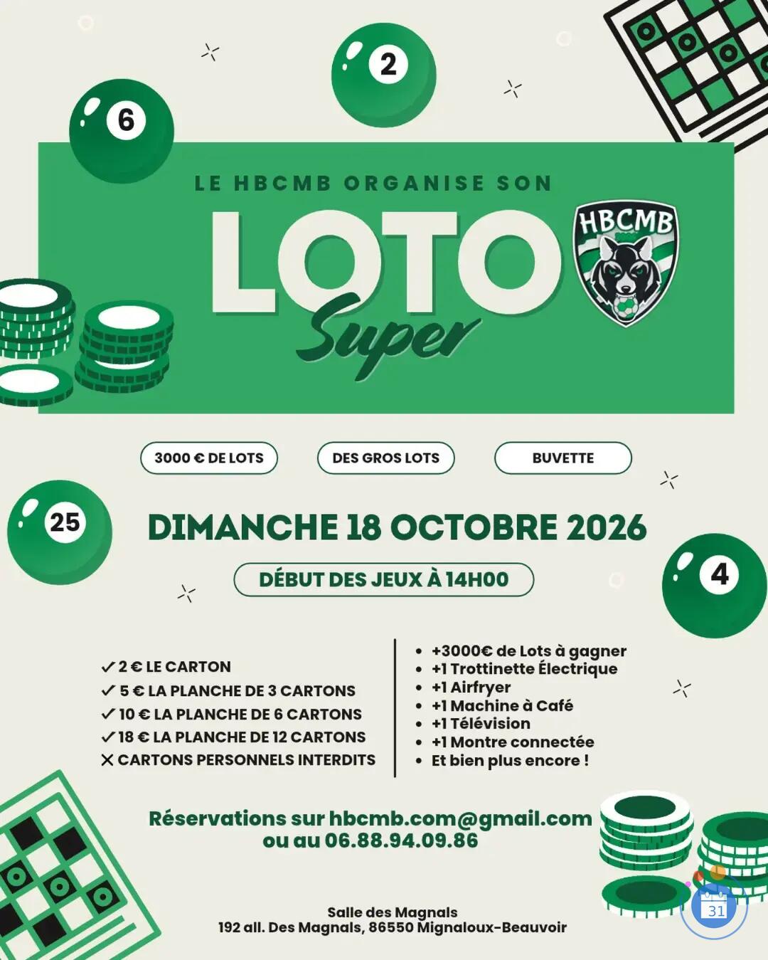 Image Super loto annuel du HBCMB (photo 1)