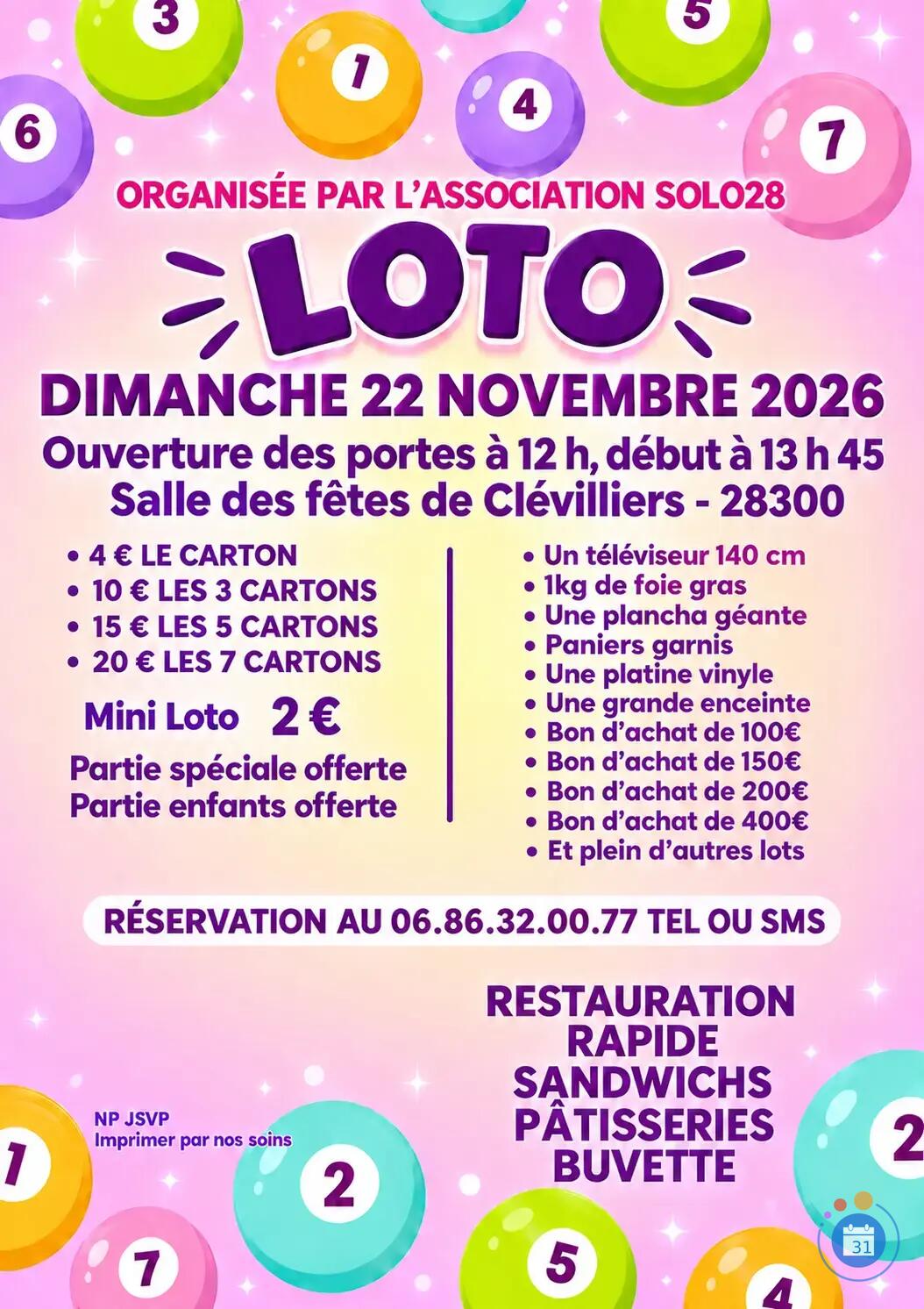 Image Loto de l association solo28 (photo 1)