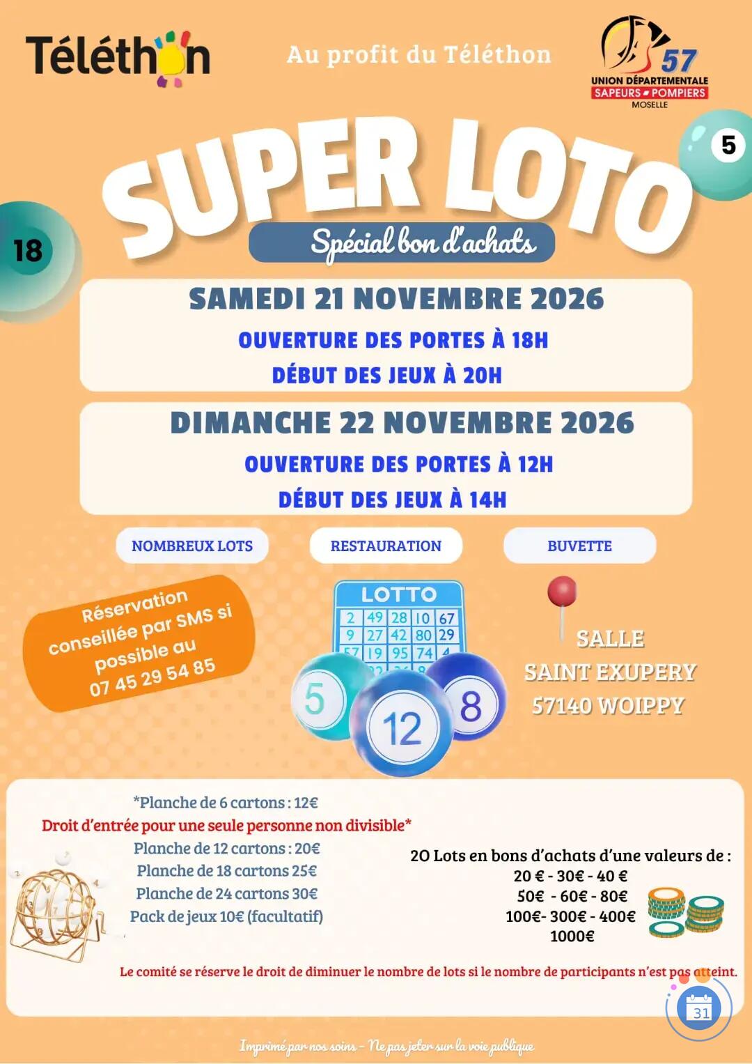 Image Super Loto au profit du téléthon (photo 1)