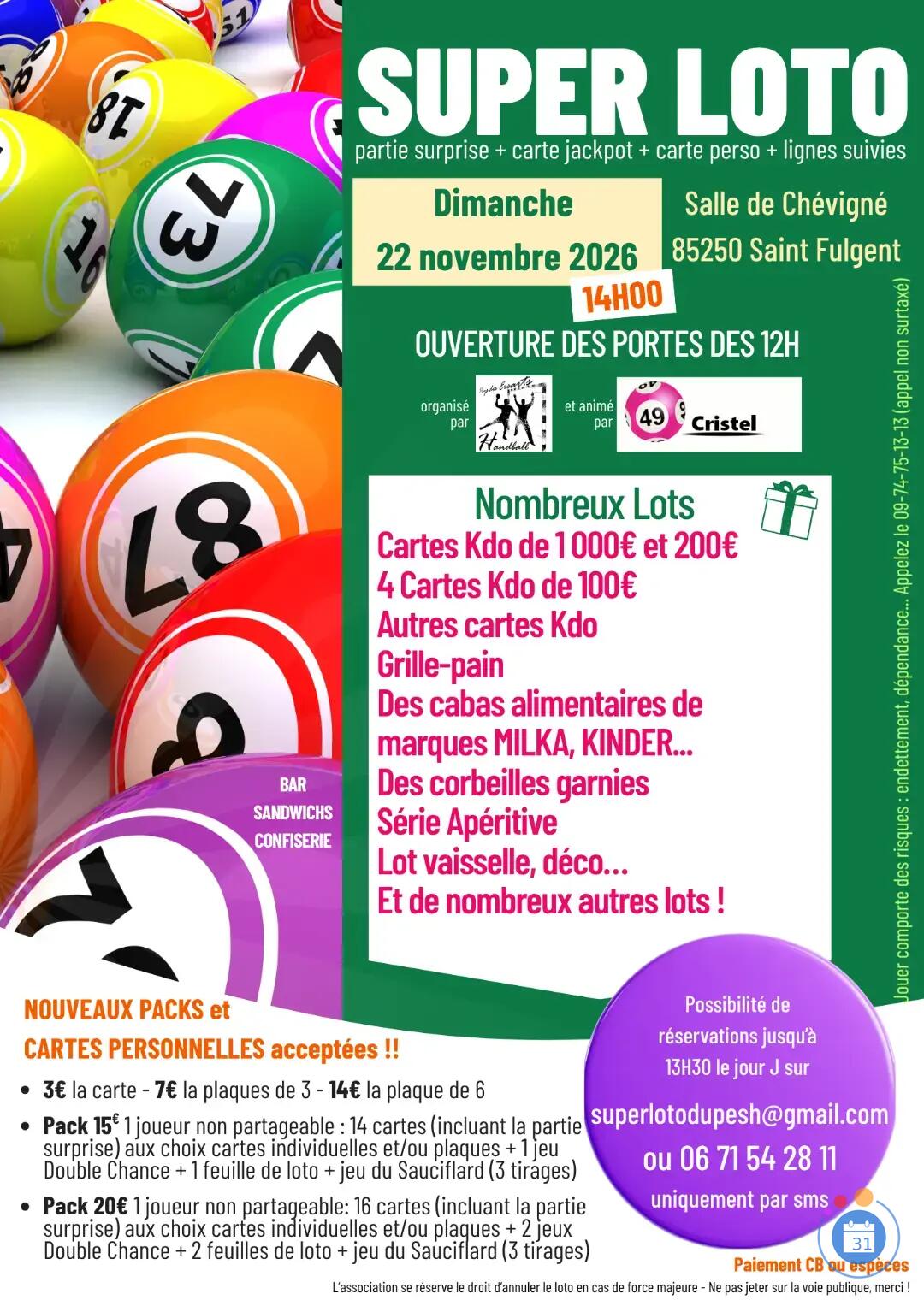 Image MÉGA LOTO / PAYS DES ESSARTS HANDBALL/ ANIMATION 