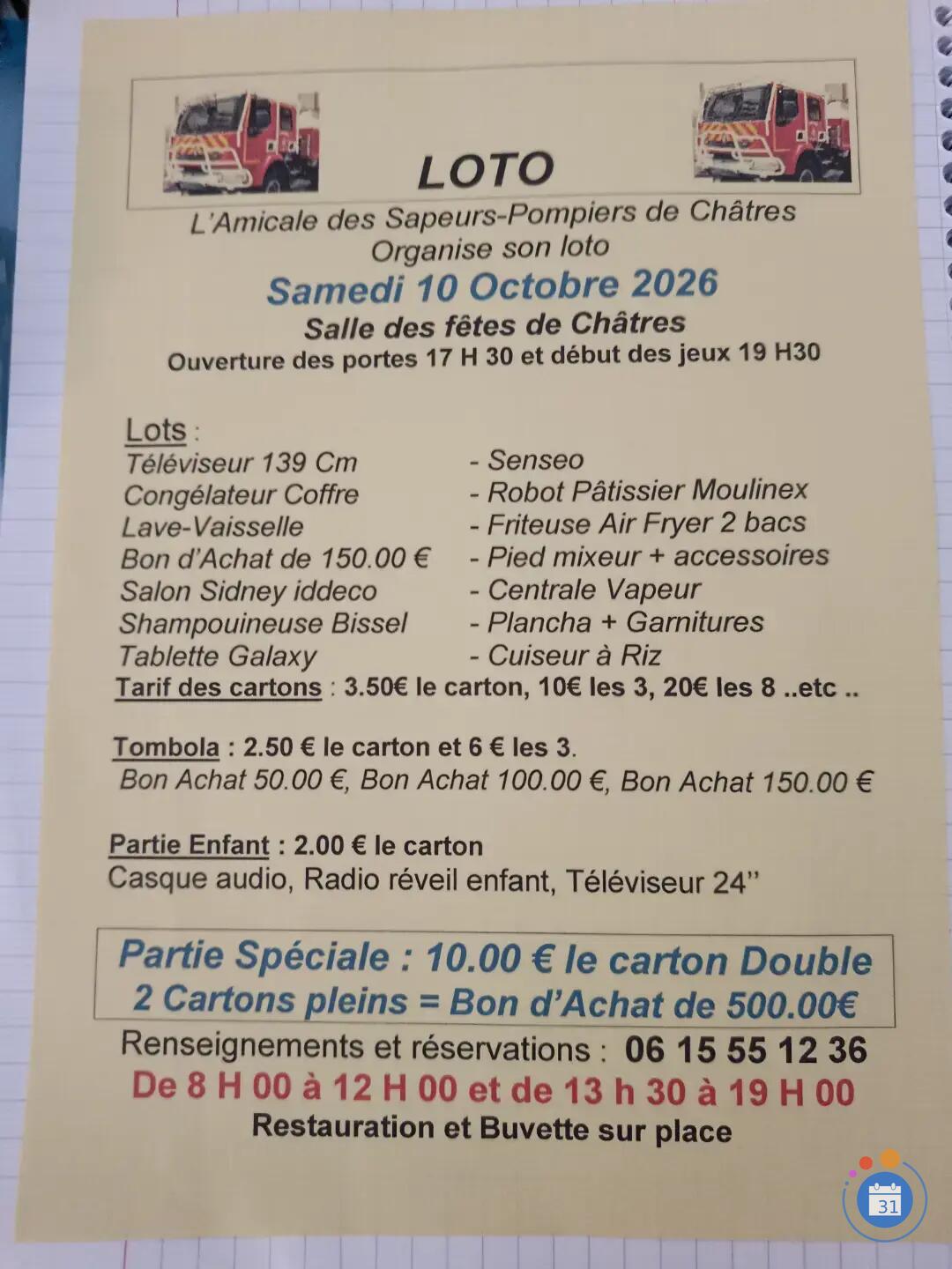 Image Loto sapeurs pompiers (photo 1)
