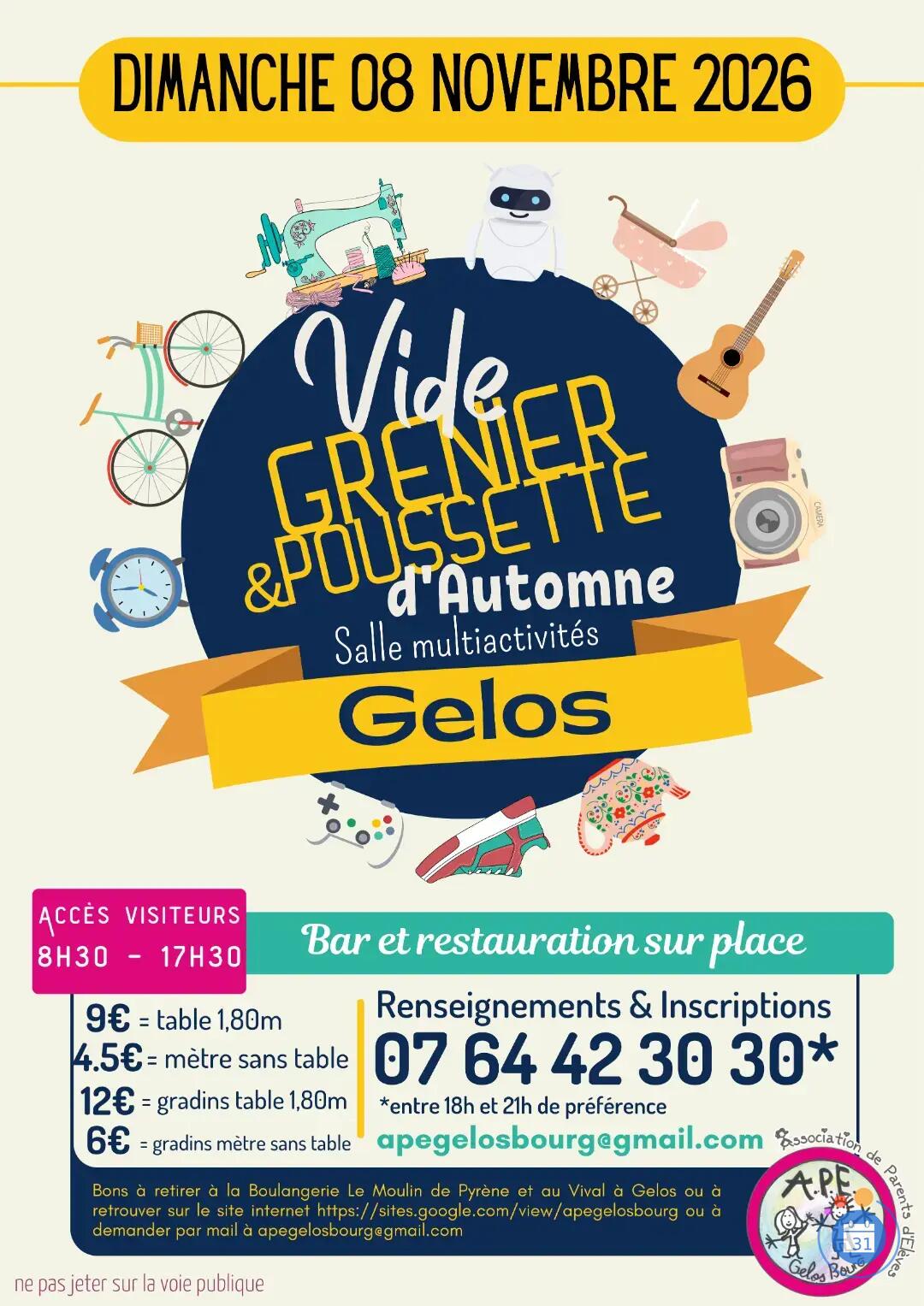 Image Vide Grenier APE Gelos bourg (photo 1)