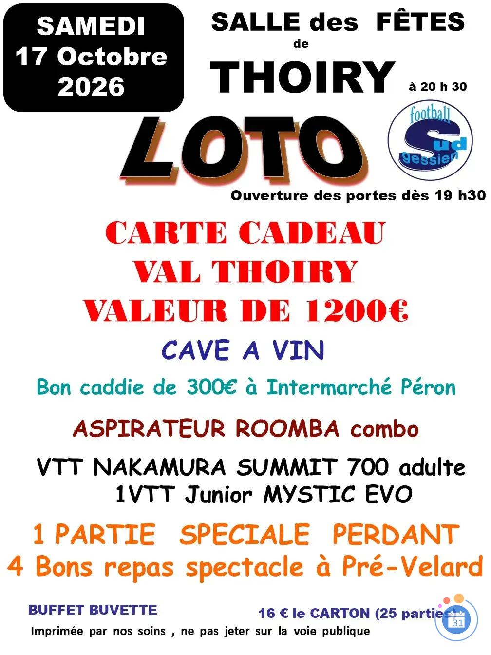 Image LOTO DU FOOTBALL CLUB SUD GESSIEN (photo 1)