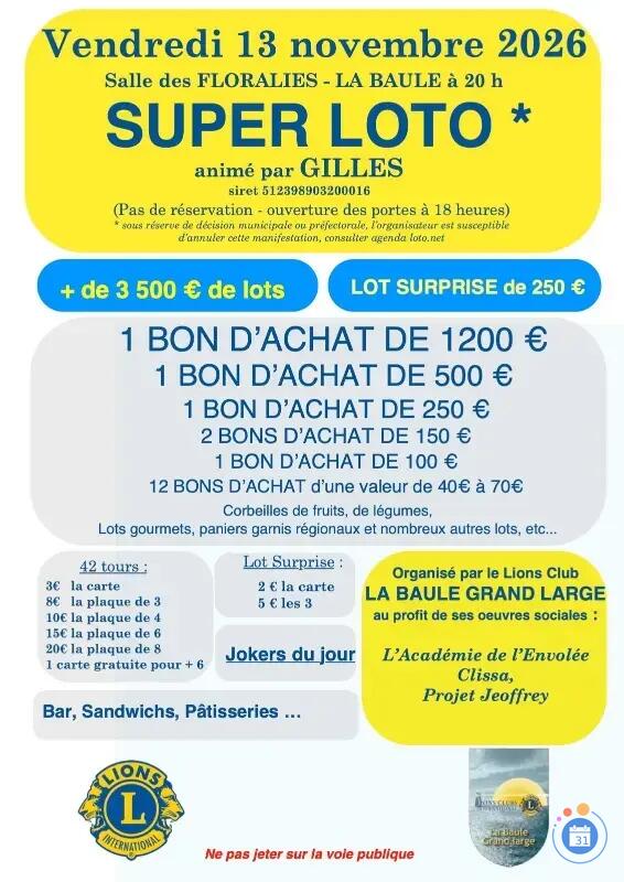 Image Super loto du Lions Club 