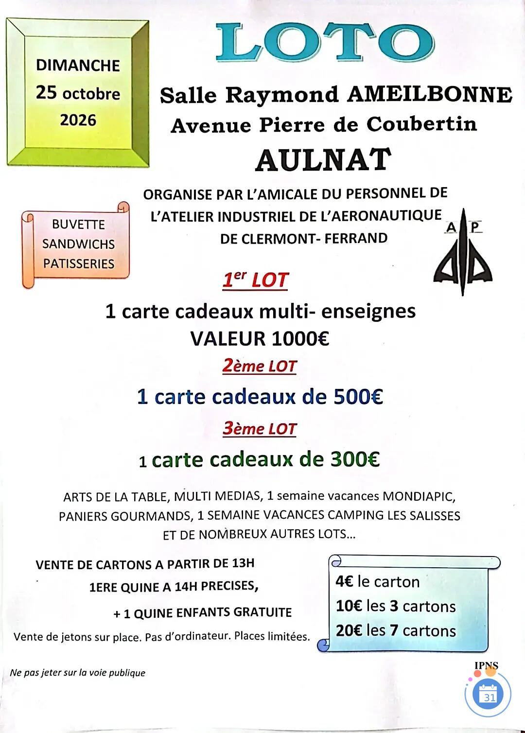 Image Loto de l'amicale du personnel de l'AIACF (photo 1)