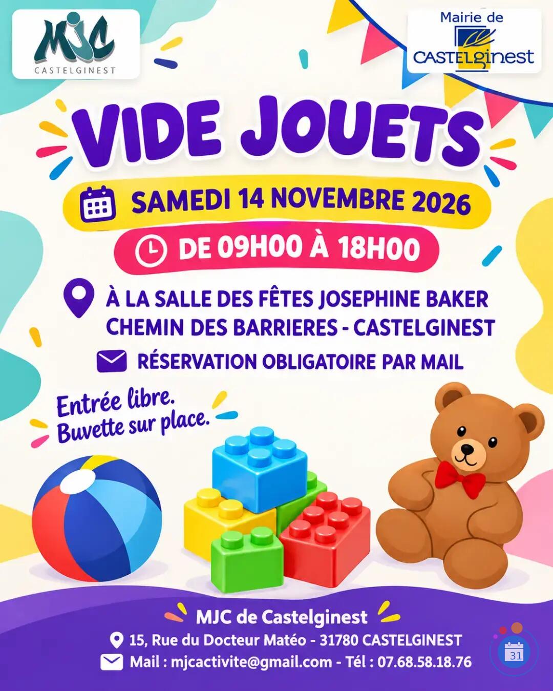 Image VIDE JOUETS ORGANISE PAR LA MJC DE CASTELGINEST (photo 1)