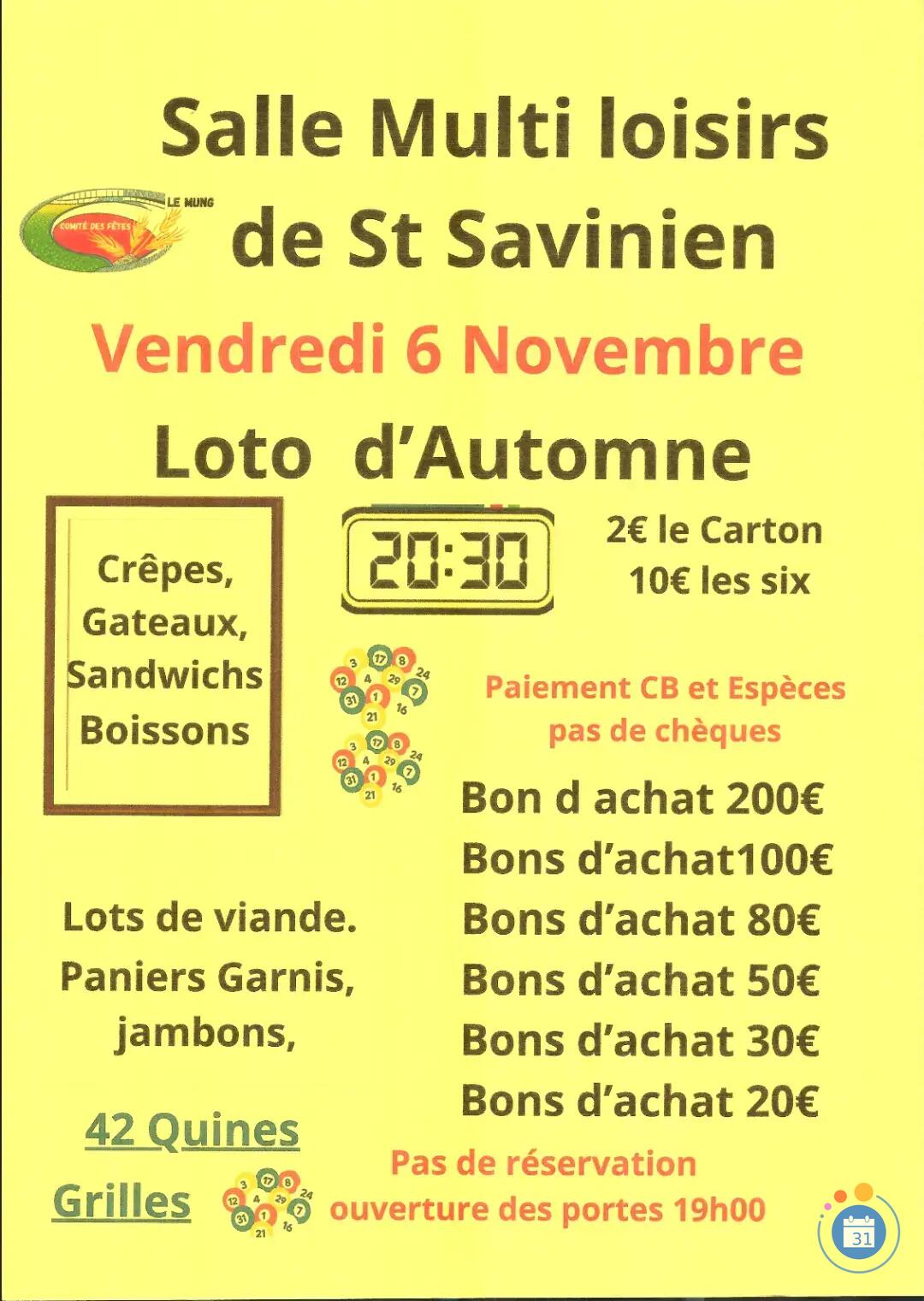 Image LOTO D'AUTOMNE (photo 1)