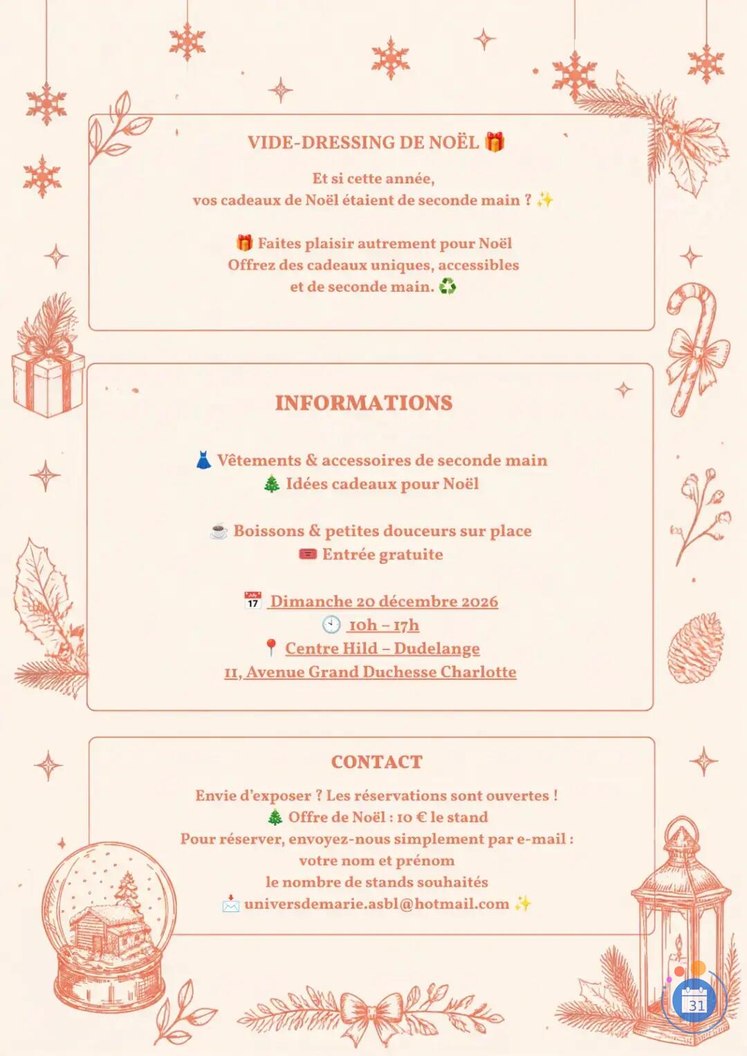 Image 🎄 Vide-dressing de Noël à Dudelange ♻️✨ (photo 2)