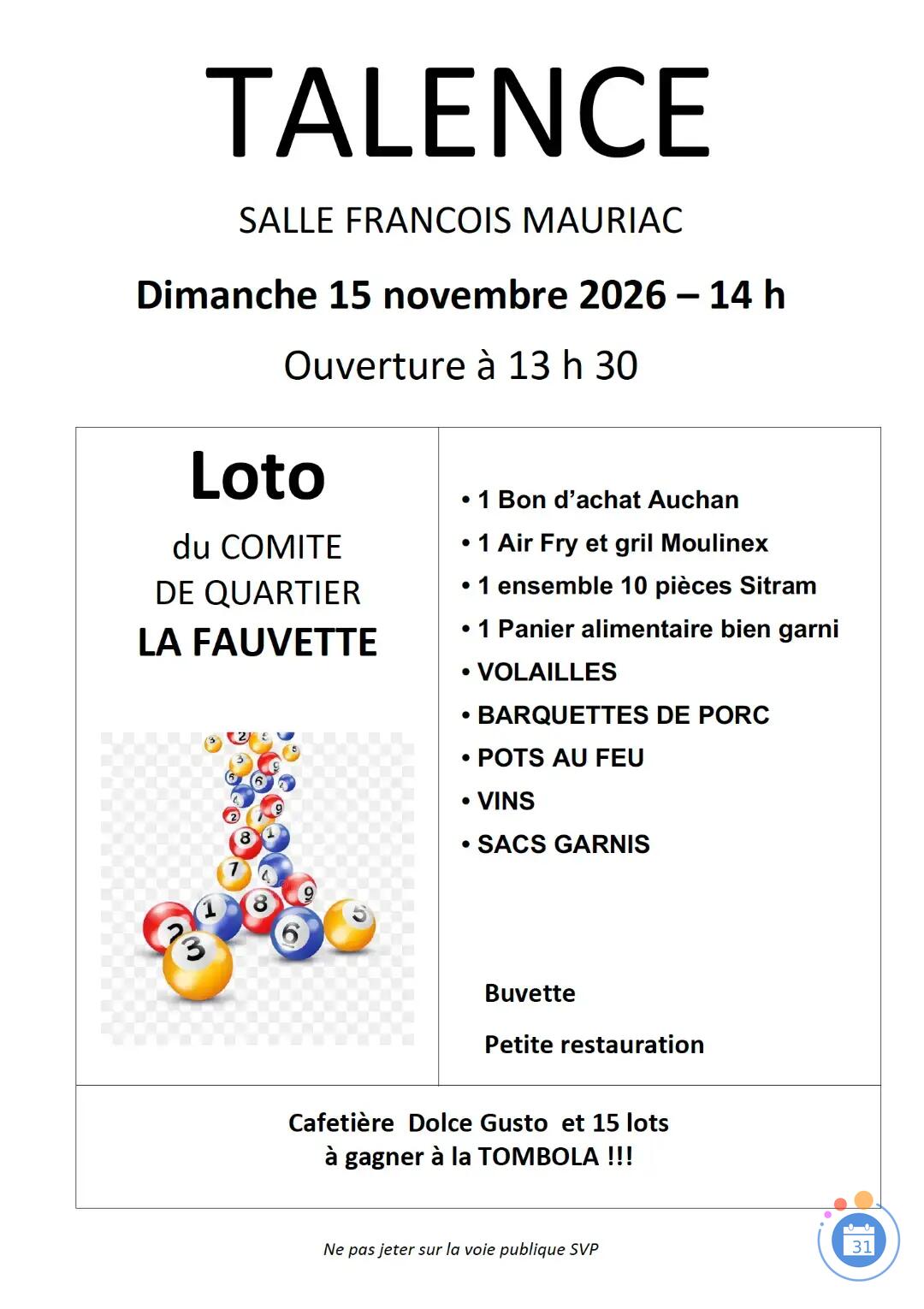 Image Loto du comité La Fauvette (photo 1)