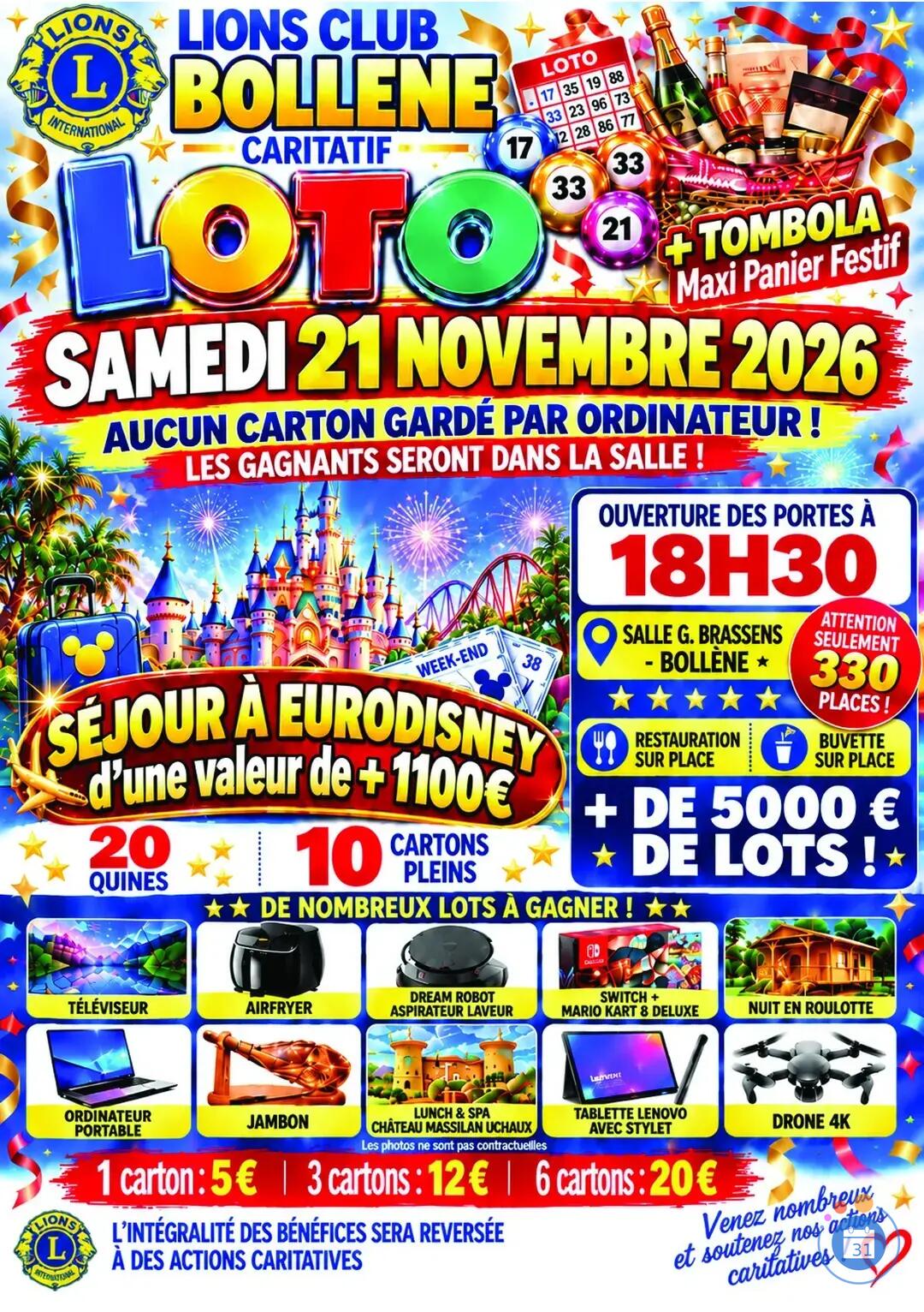 Image LOTO CARITATIF DU LIONS CLUB BOLLENE TRICASTIN (photo 1)