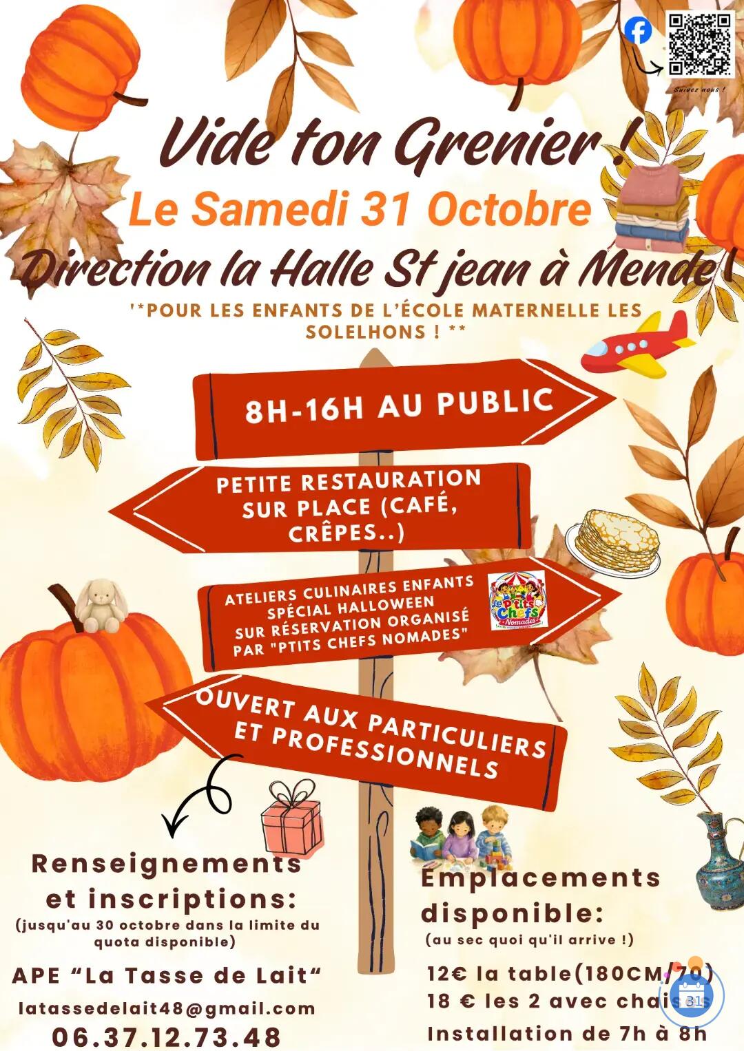 Image Vide grenier 31 octobre halle St jean !! (photo 1)