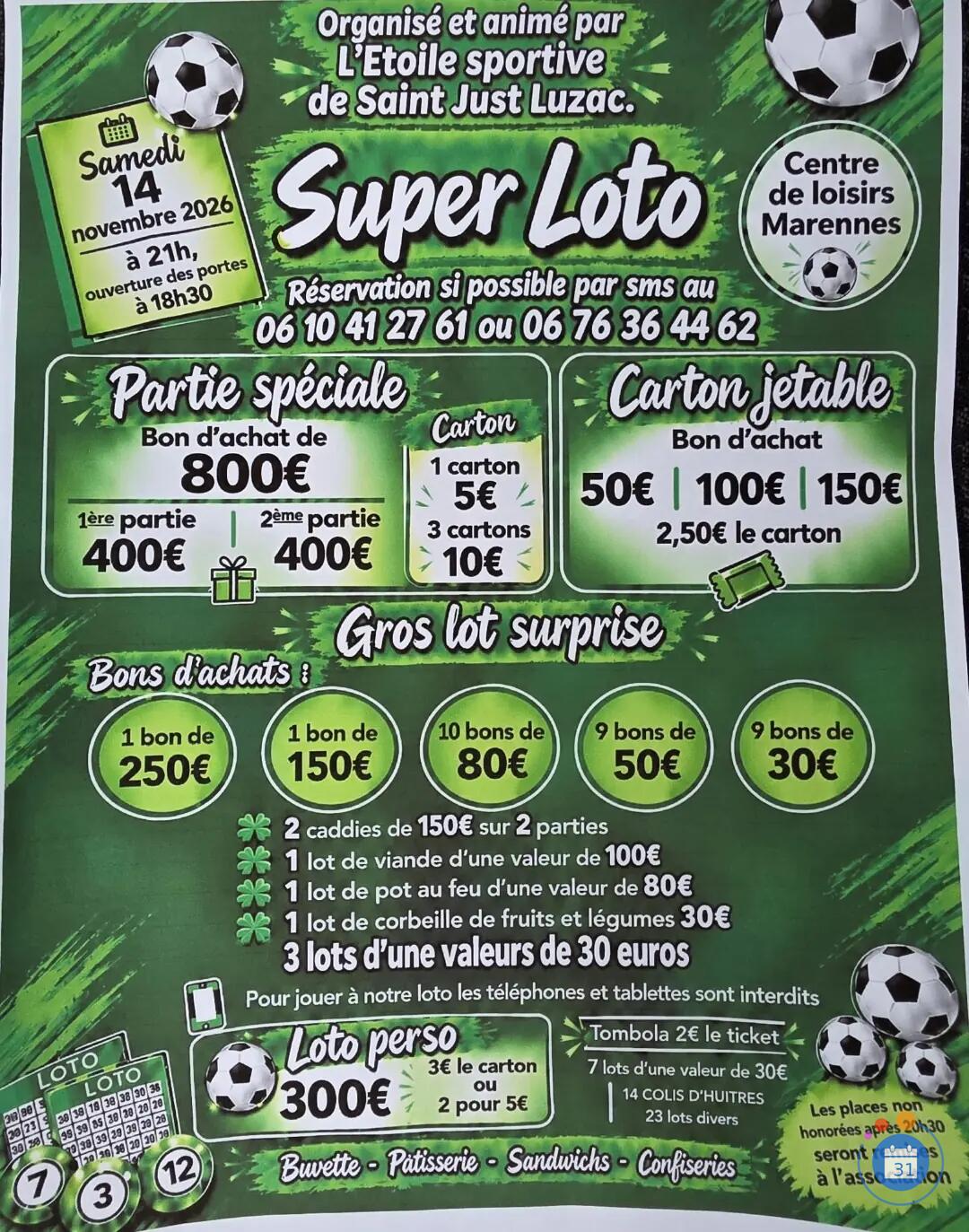 Image Super loto du foot St Just luzac (photo 1)